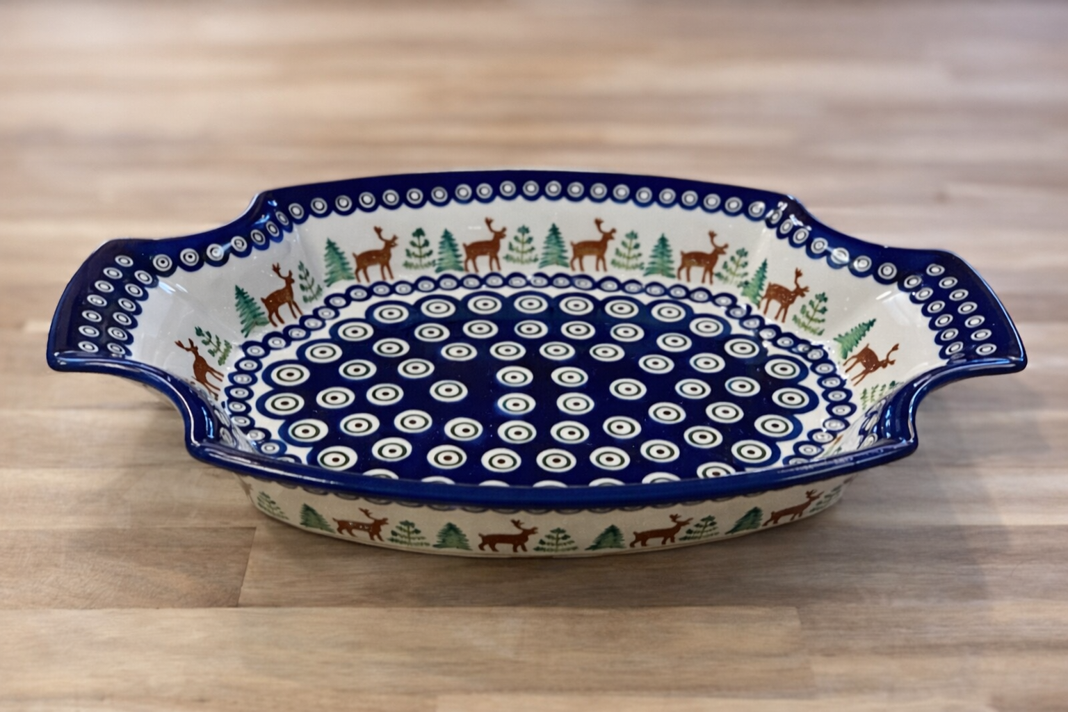 Polish Pottery Cabin Pattern(Deer) Pierogi Tray