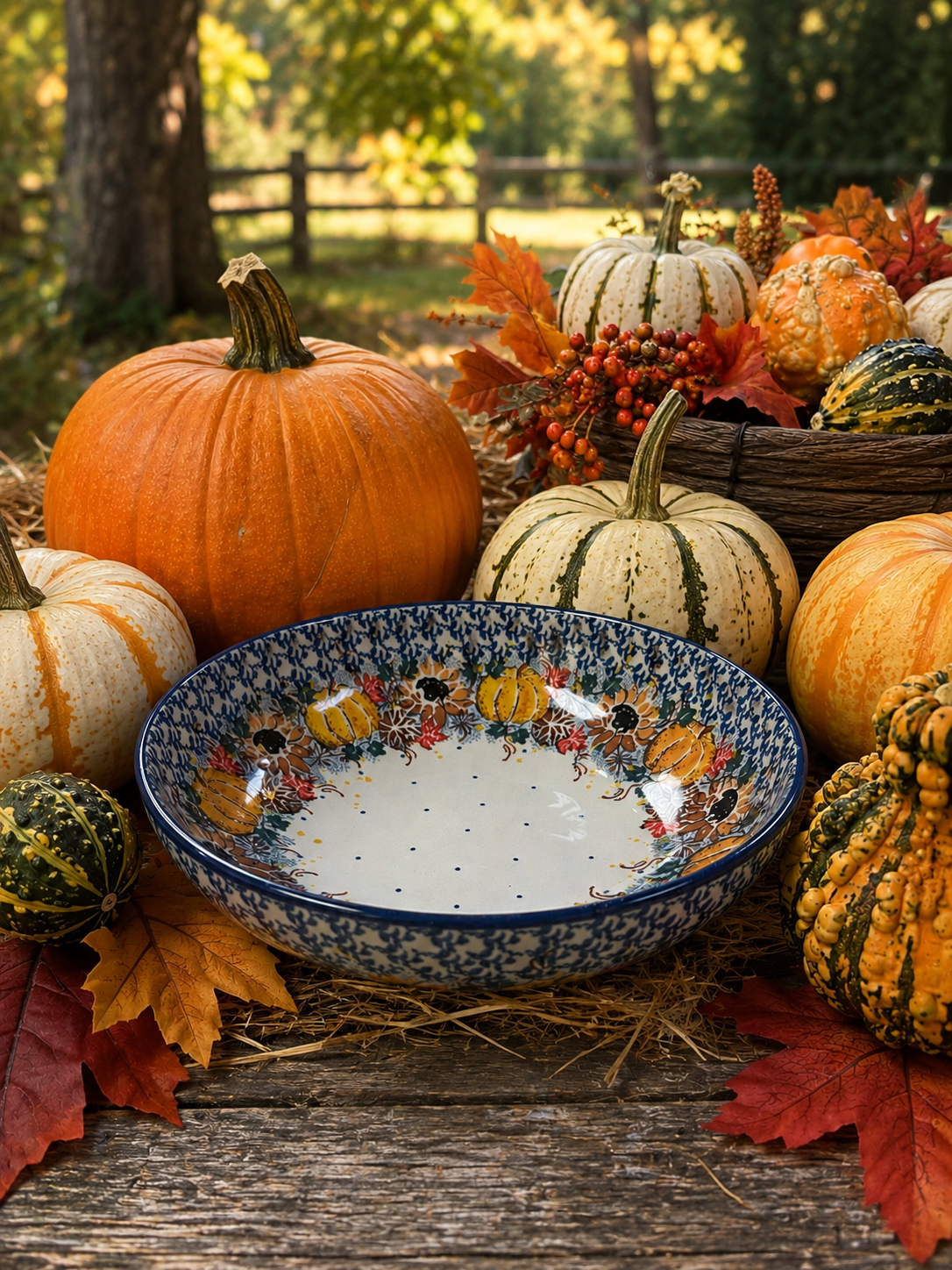 Polish Pottery Low Bowl - Unikat 4741