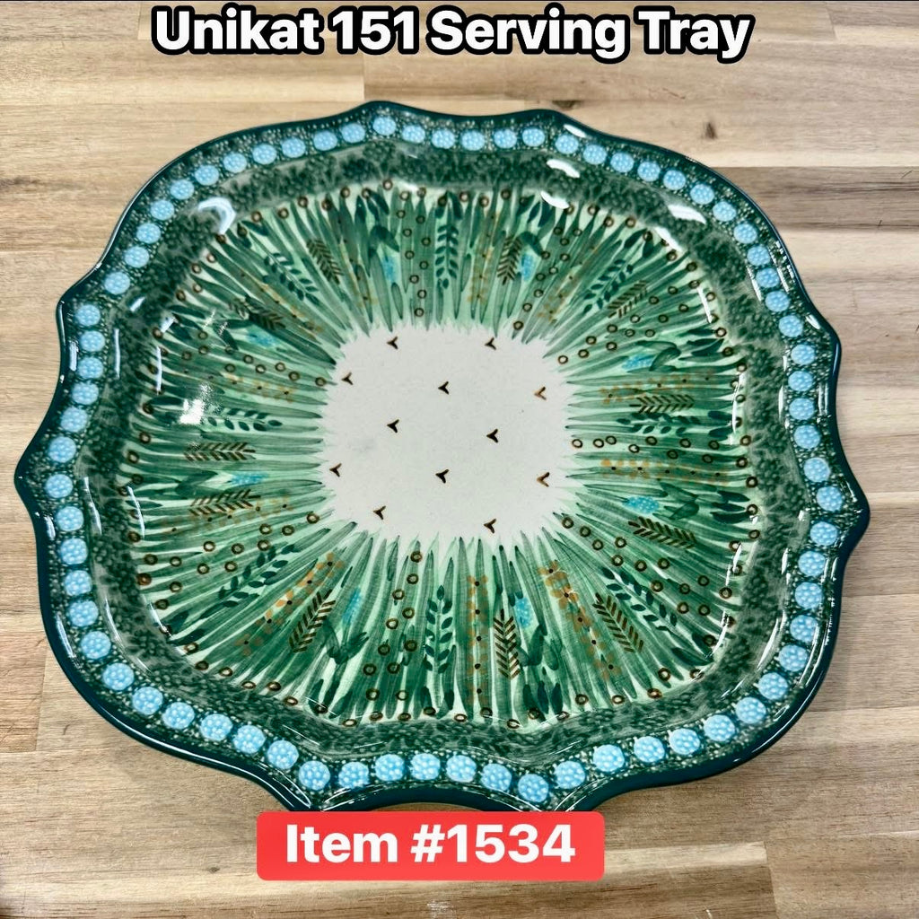 Polish Pottery Unikat 803 Shaped Serving Plate