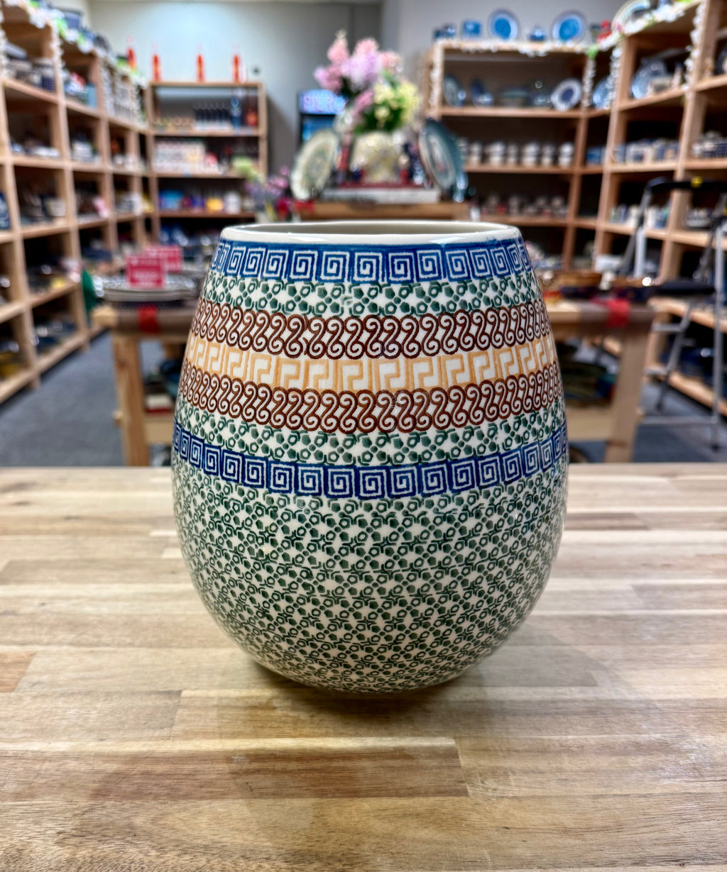 Polish Pottery Vase - Traditional Multi