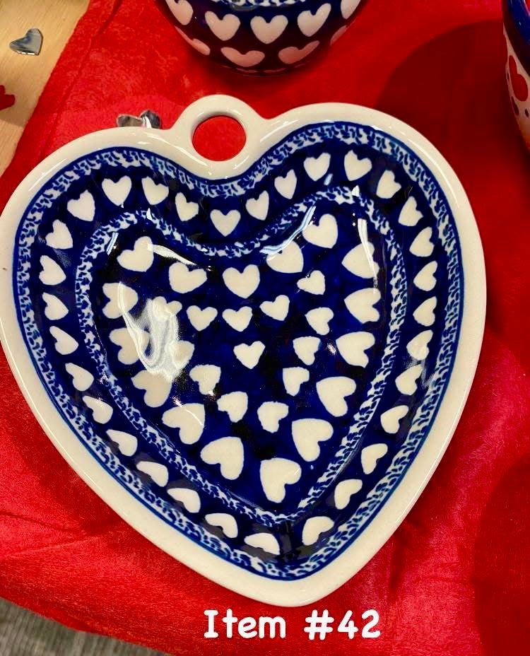 Polish Pottery Traditional Heart Dish