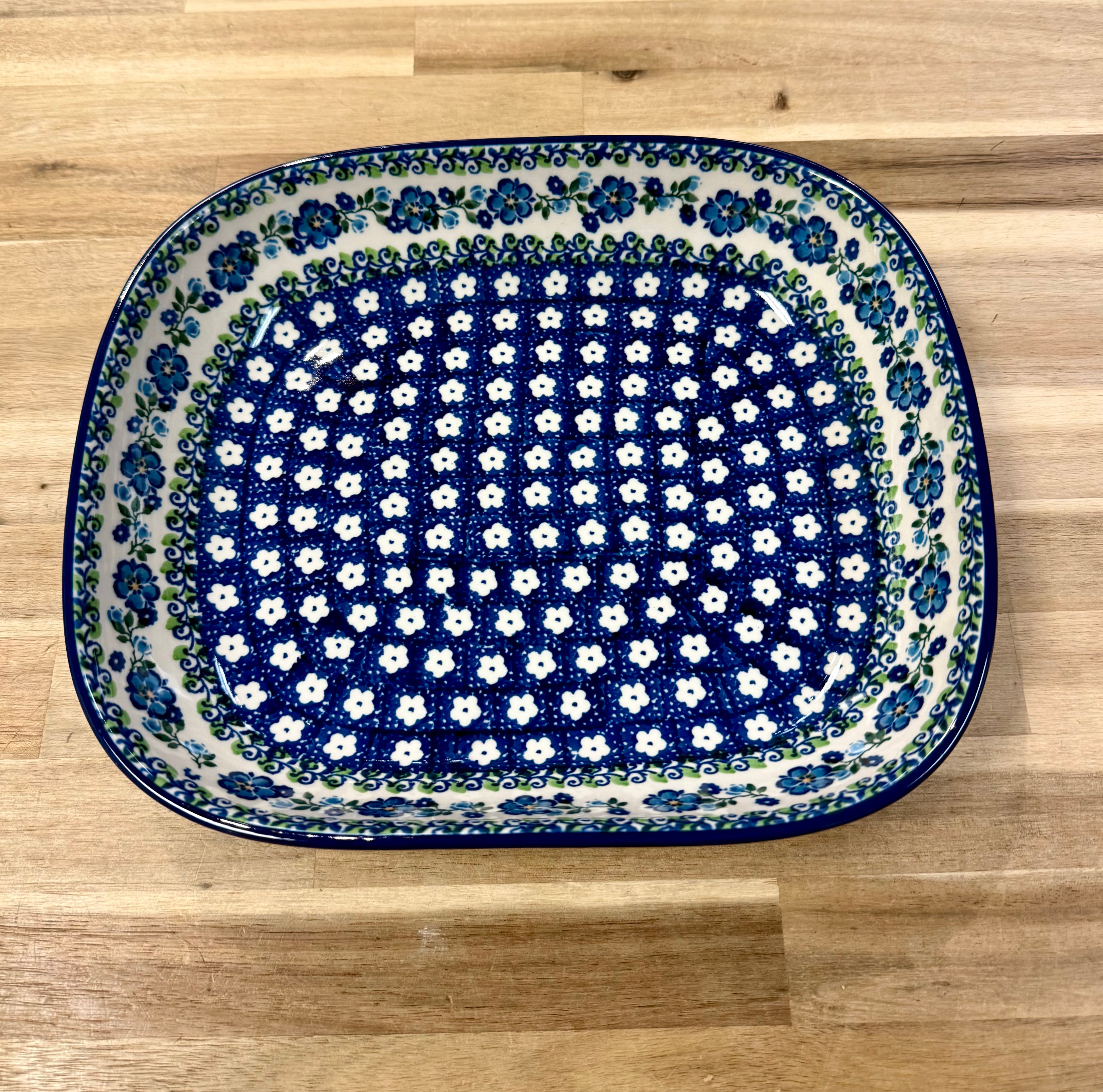 Polish Pottery Traditional(Blue Flower Vine) Serving Tray