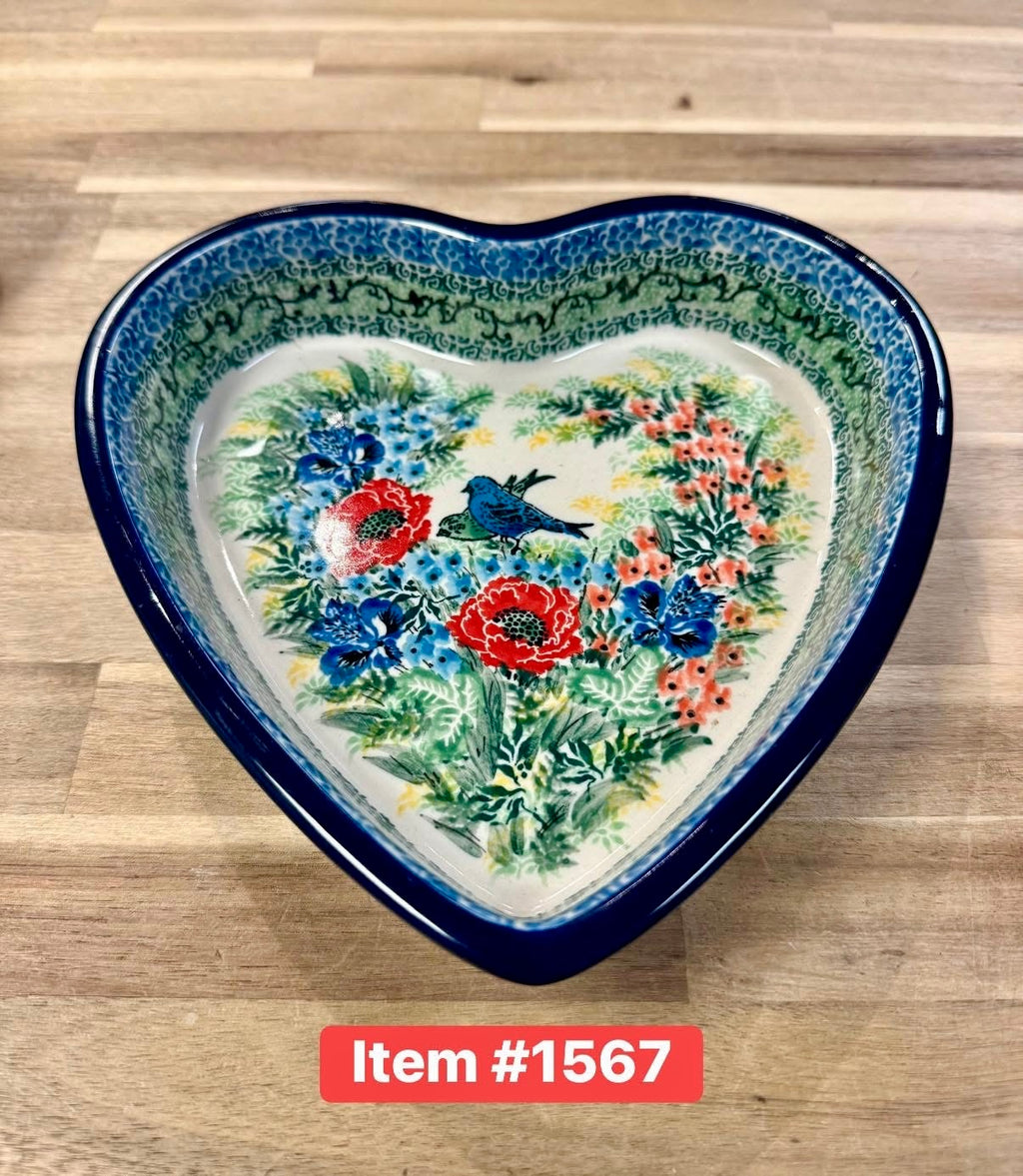 Polish Pottery Unikat 4397 Heart Dish