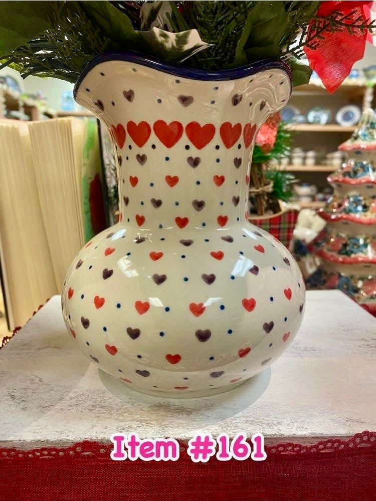 Polish Pottery Traditional(Multi Hearts) Vase