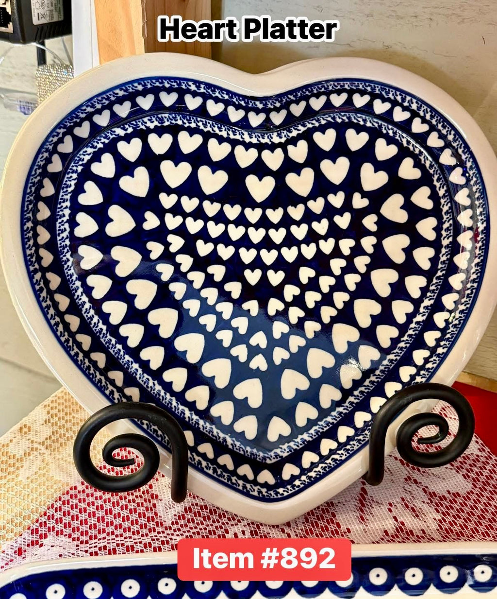 Polish Pottery Traditional(Hearts) Platter