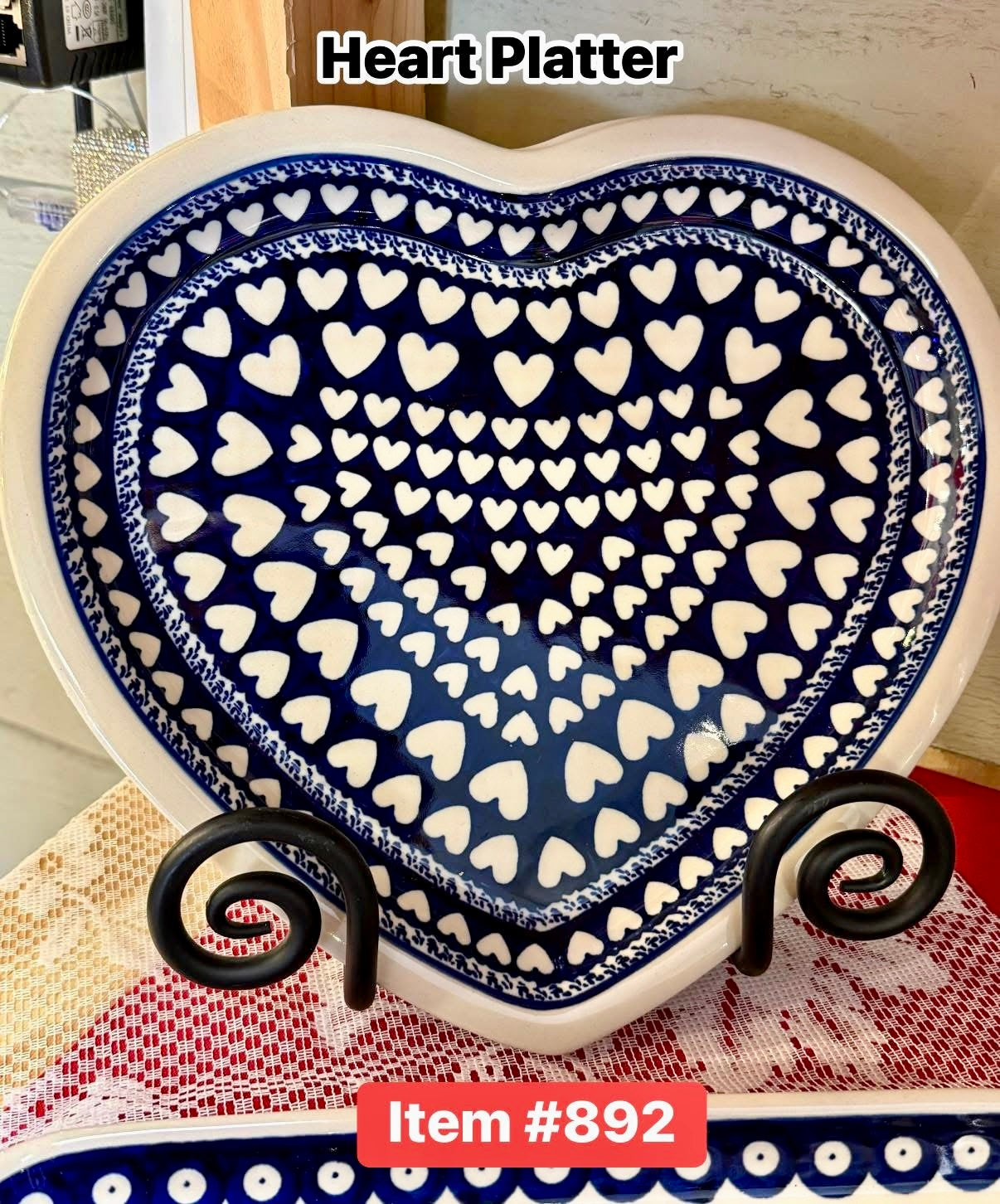 Polish Pottery Traditional(Hearts) Platter