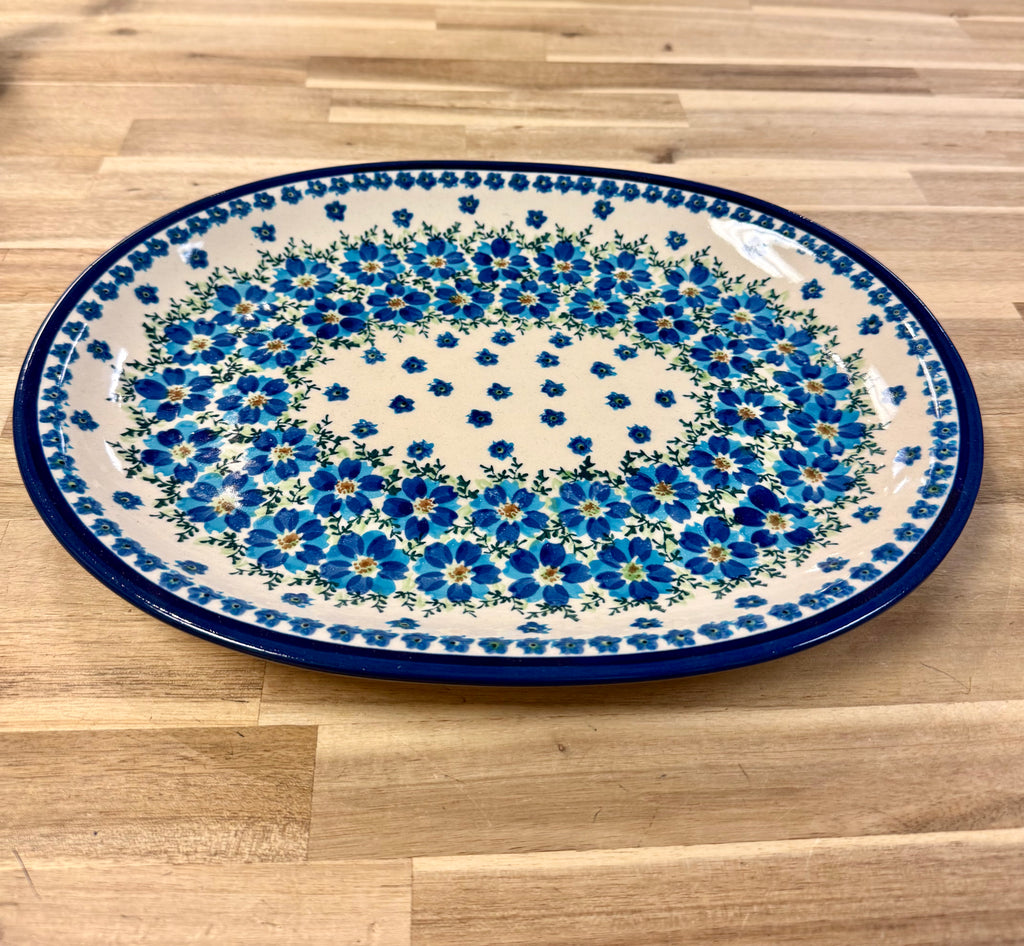Polish Pottery Zaklady Blue Flowers Platter