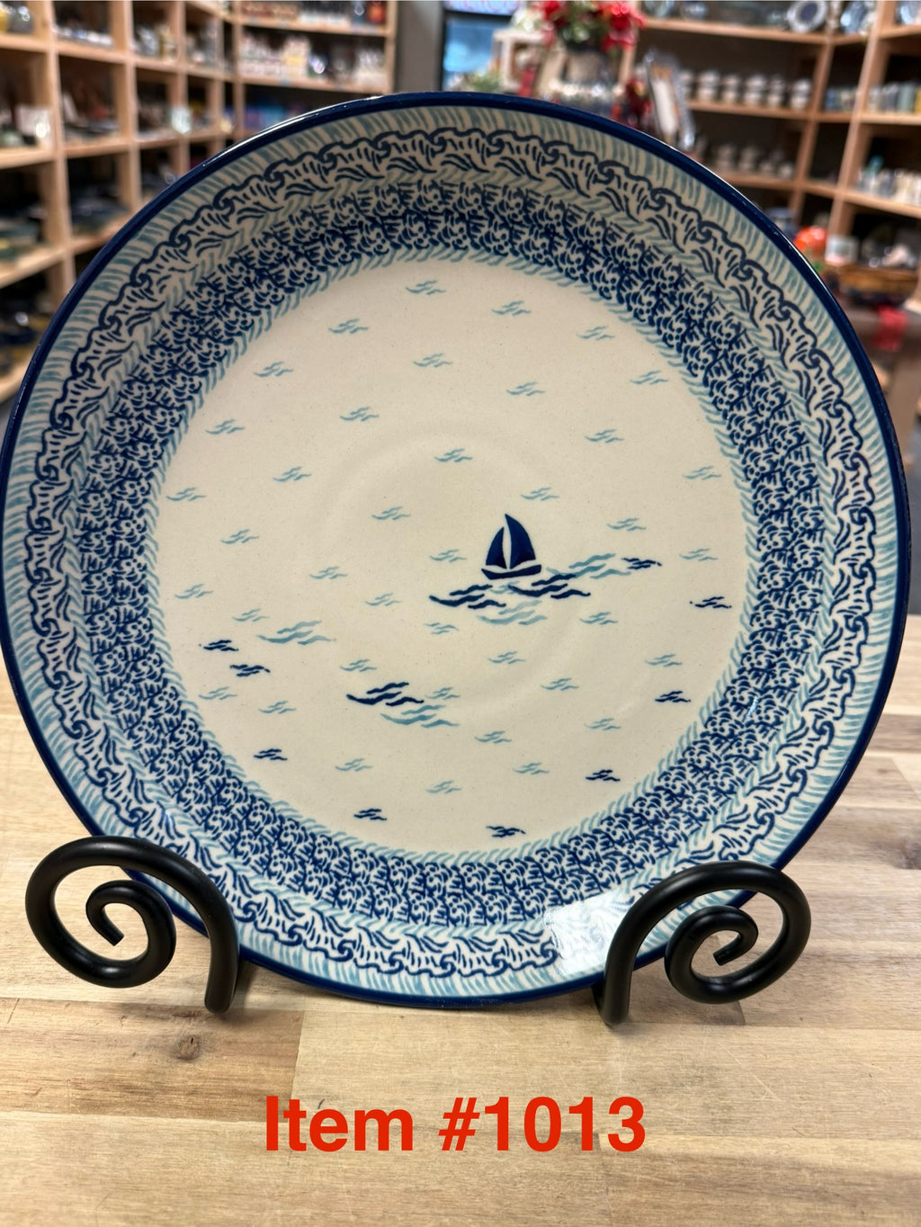 Polish Pottery Traditional(Sailboat) Dinner Plate