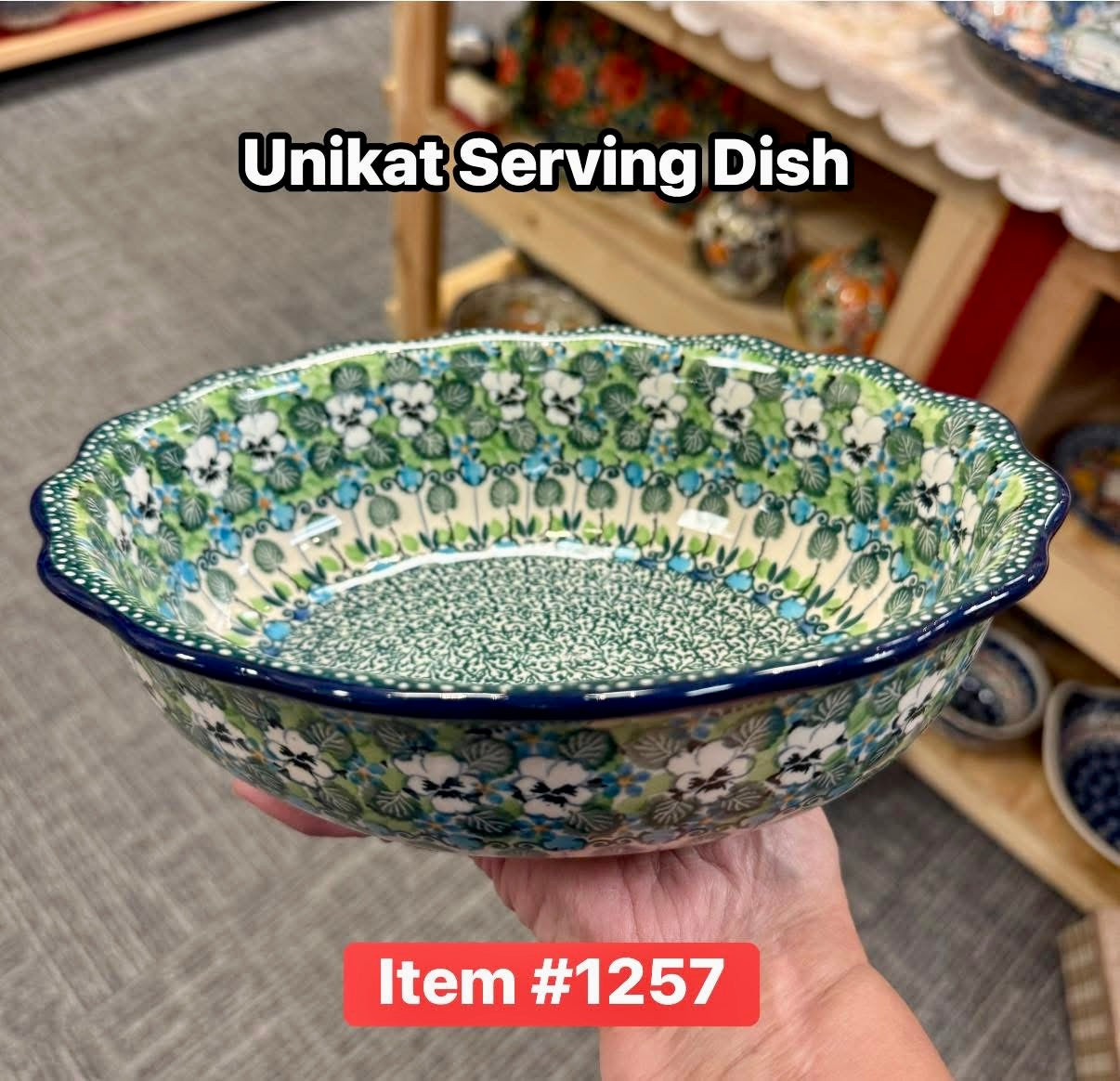 Polish Pottery Unikat 4795 Serving Bowl