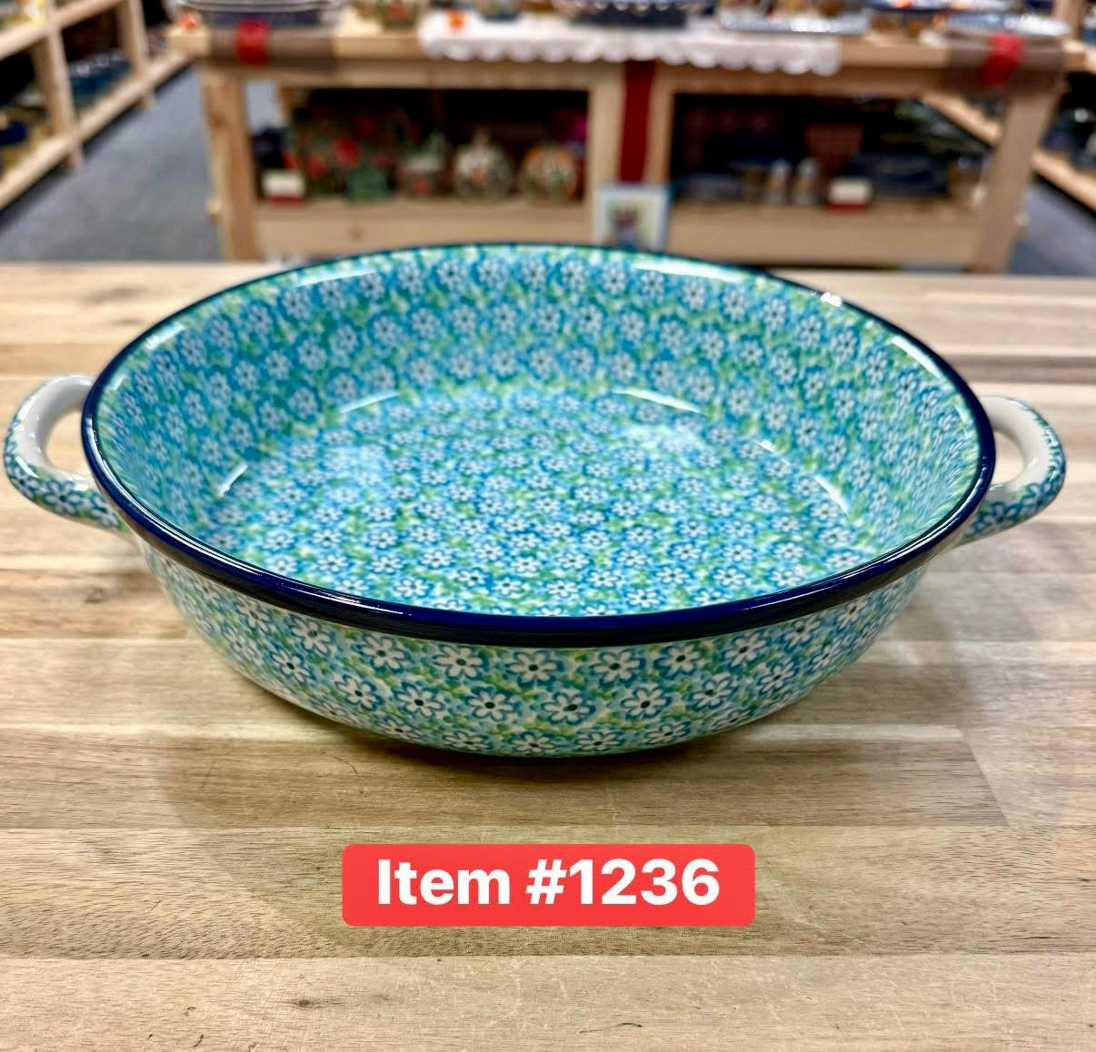 Polish Pottery Traditional(Fresh Flowers) Kielbasa Dish