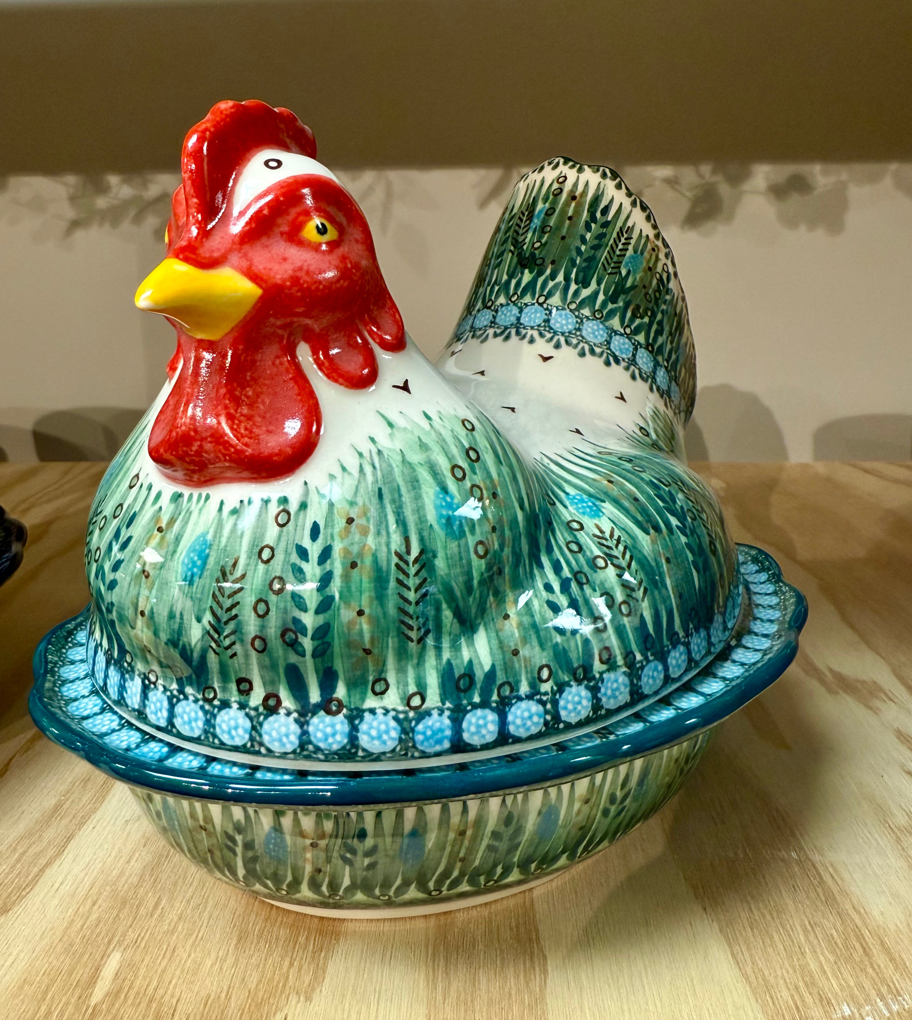 Polish Pottery Unikat 803 Chicken Baker