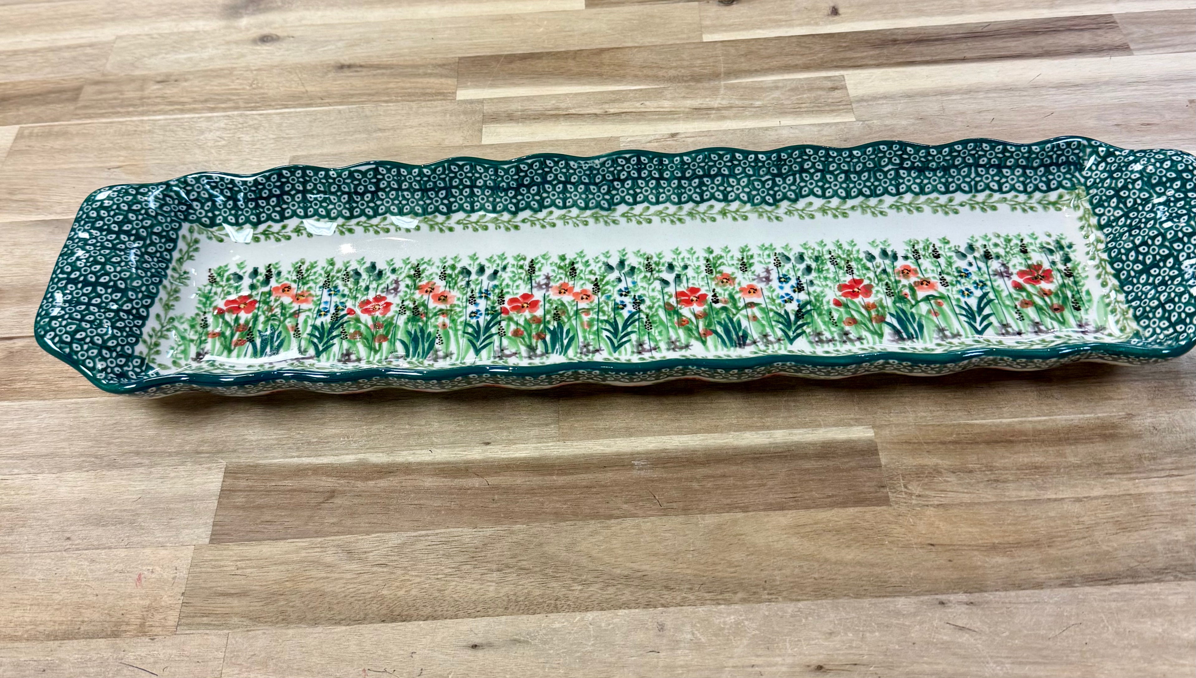Polish Pottery Unikat 4335 Long Bread Tray