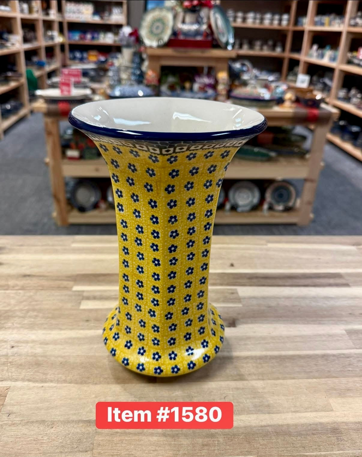 Polish Pottery Traditional(Yellow/Blue) Vase