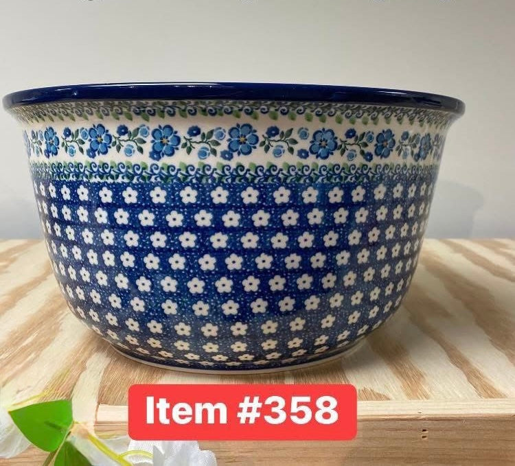 Polish Pottery Traditional( Blue Flower Vine) Large Planter