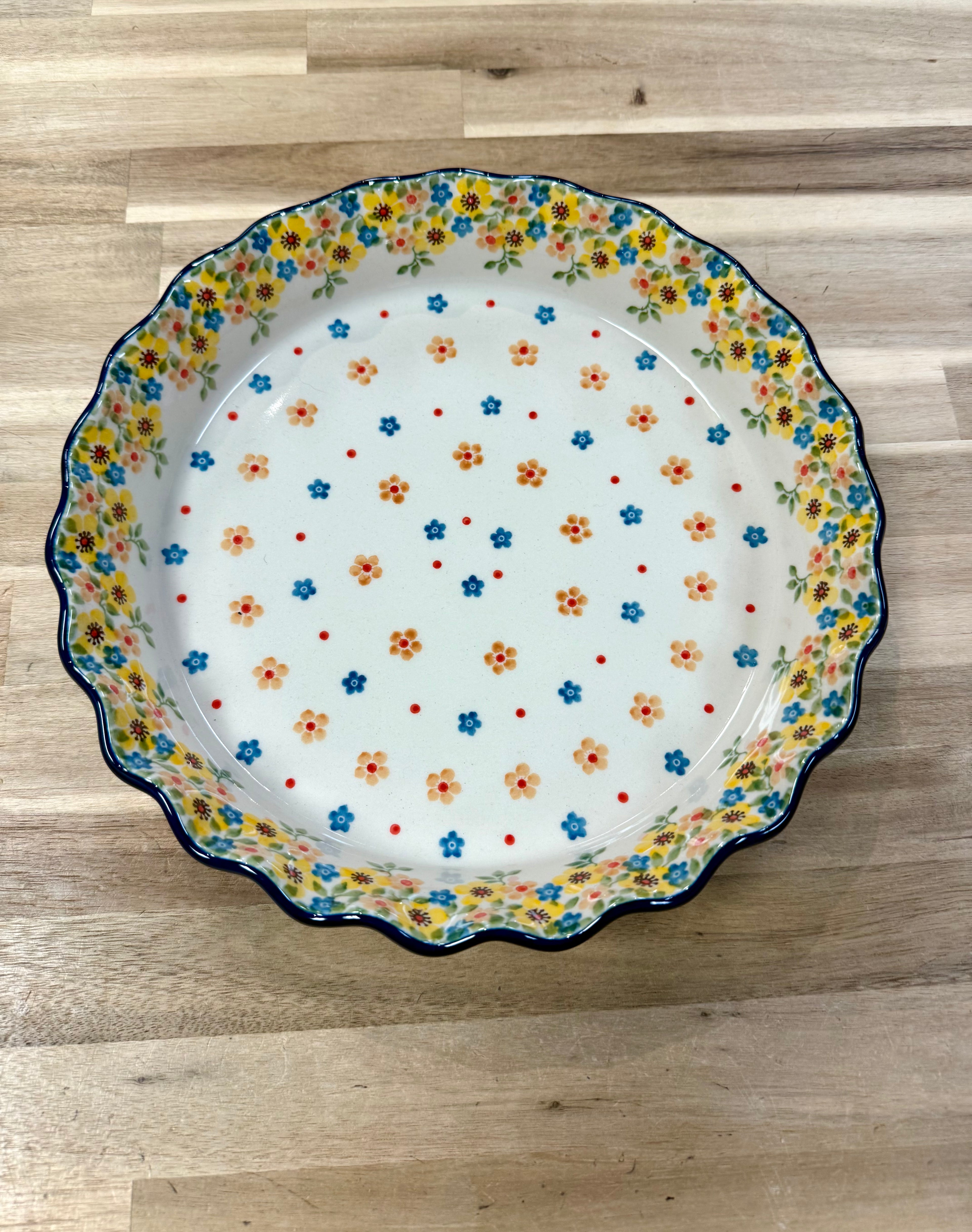 Polish Pottery Traditional(Yellow Flower) Pie Plate