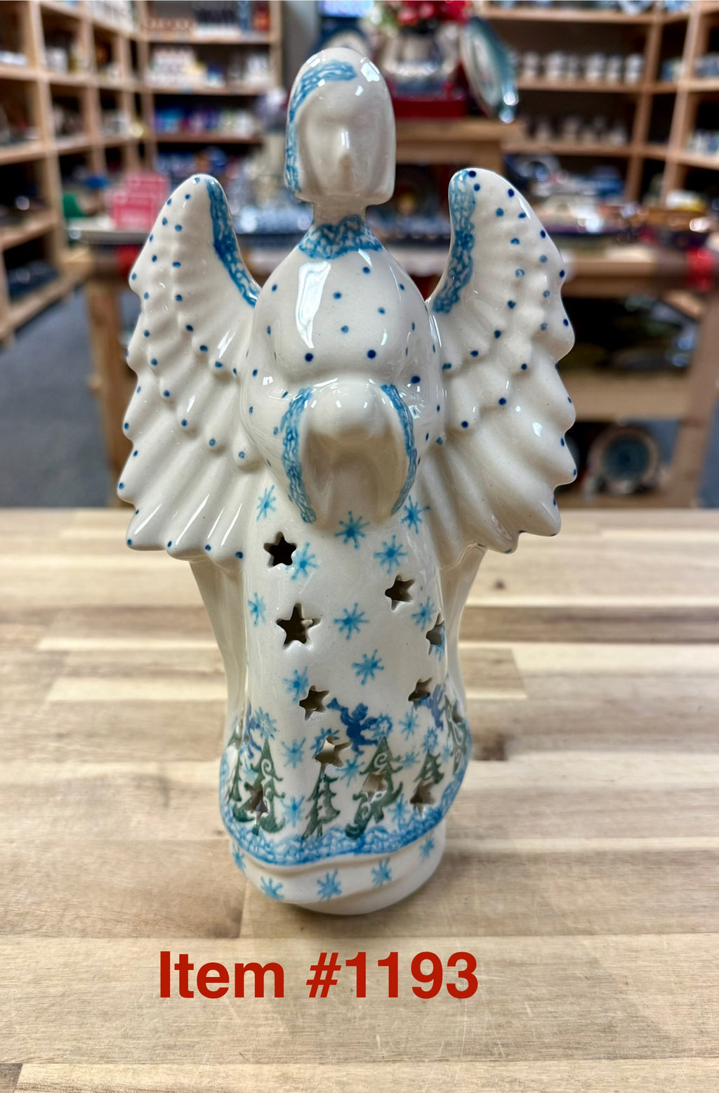 Polish Pottery Traditional(Cherubs) Votive Angel