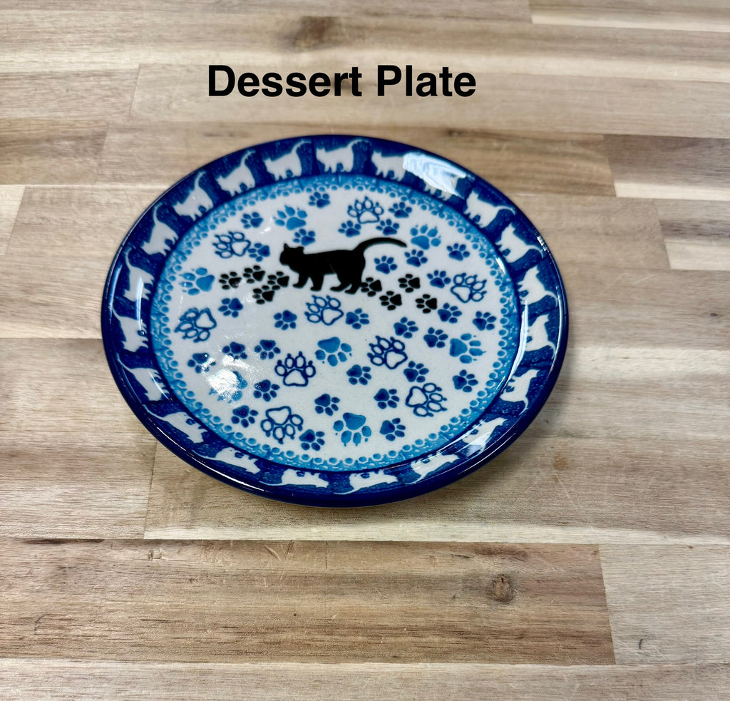 Polish Pottery Traditional(Black Cat) Dessert Plate
