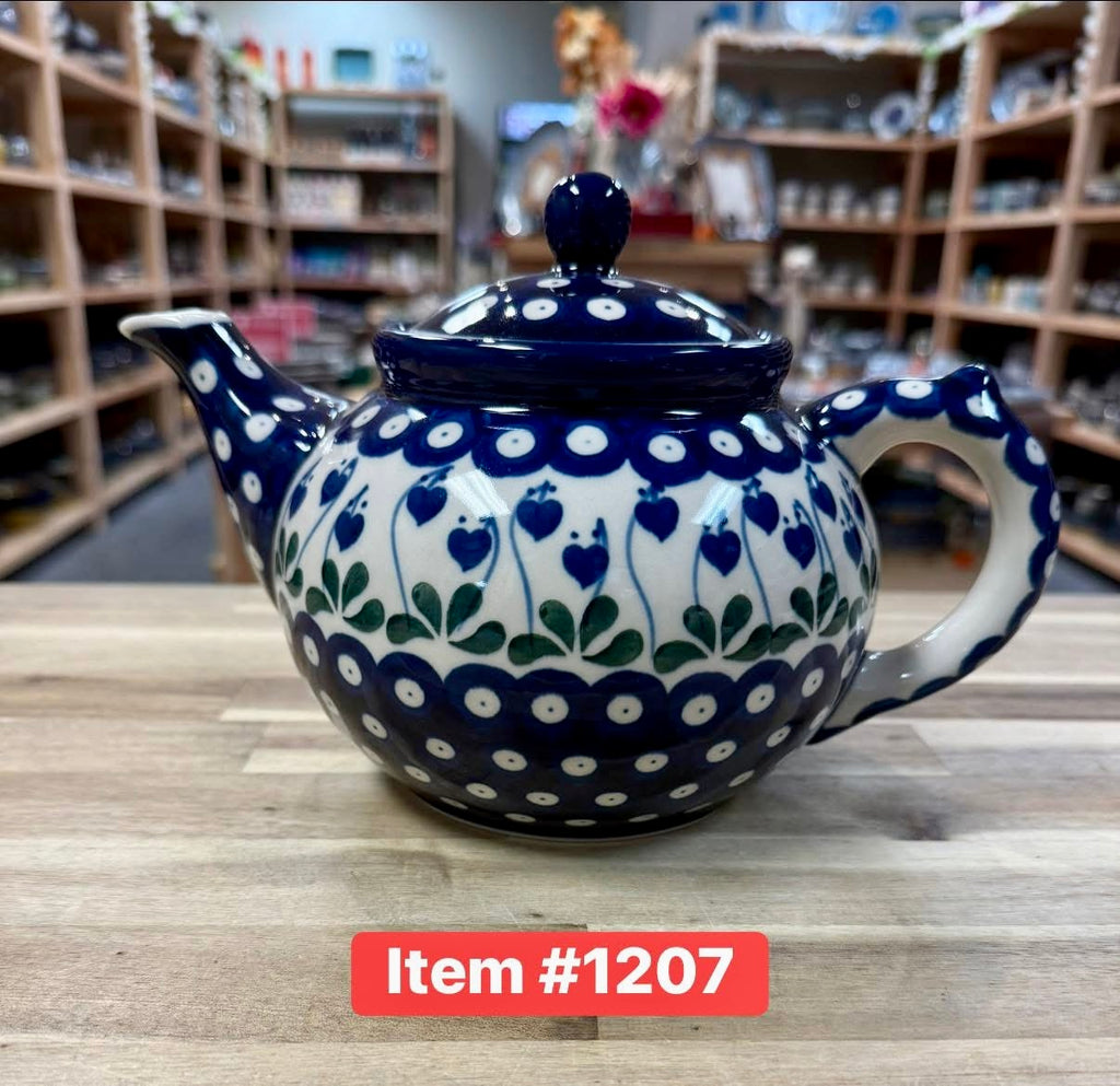 Polish Pottery Traditional(Drop Hearts) Teapot