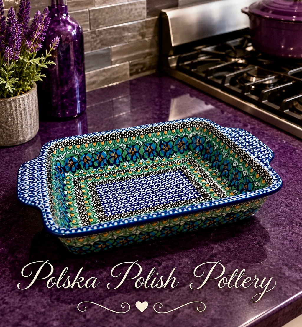 Polish Pottery Small Rectangle Baker - Unikat 151