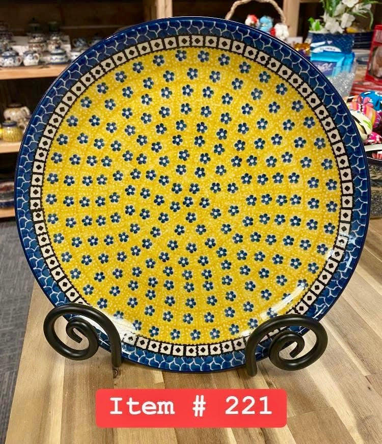 Polish Pottery Traditional(Yellow/Blue) Dinner Plate