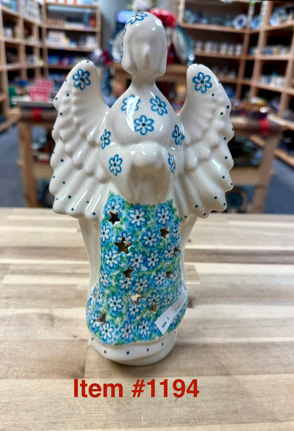 Polish Pottery Traditional(Fresh Flowers) Votive Angel
