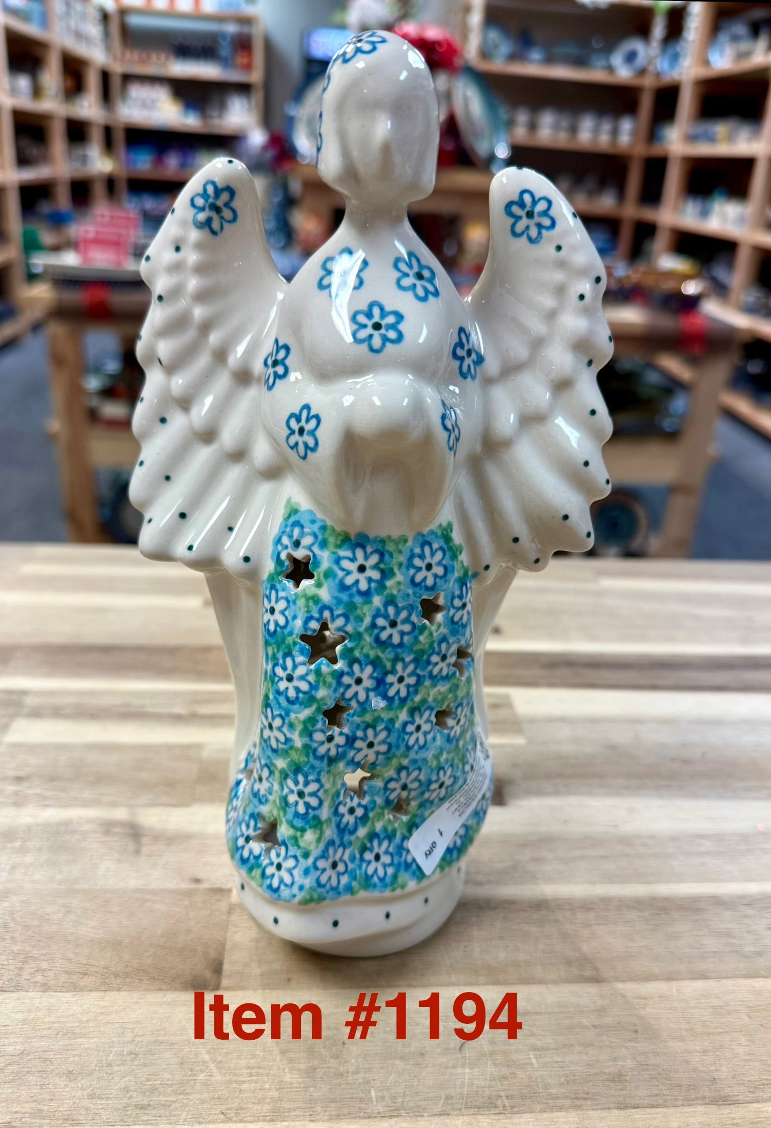Polish Pottery Traditional(Fresh Flowers) Votive Angel