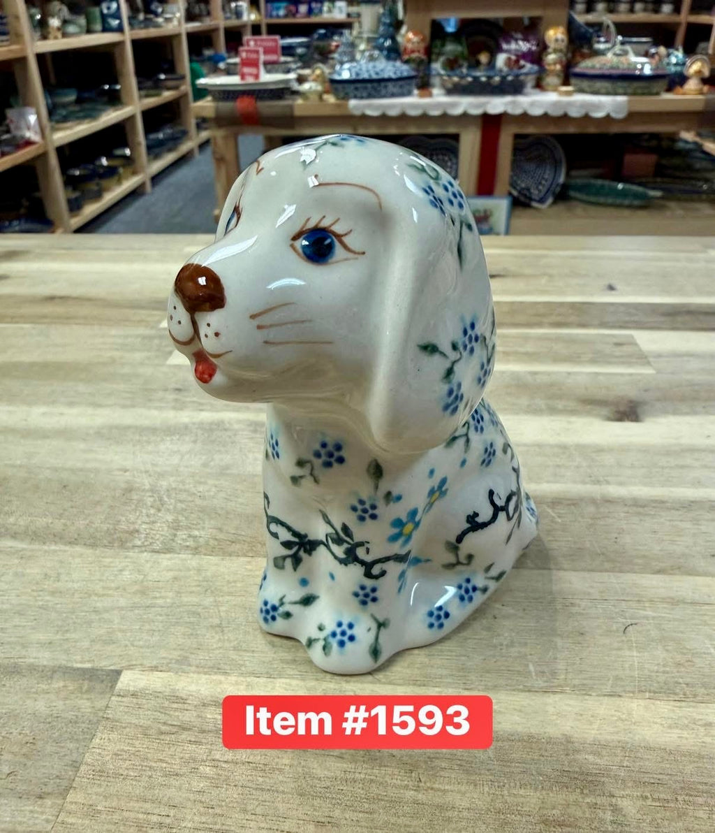Polish Pottery Unikat Vena Dog Figurine