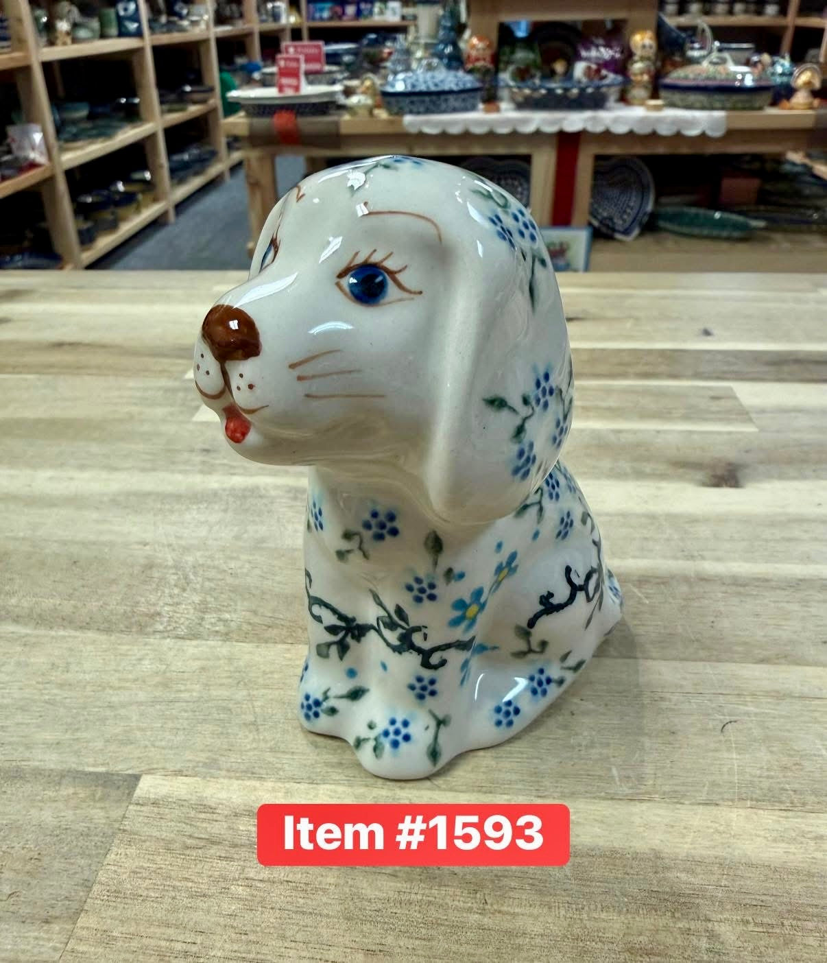 Polish Pottery Unikat Vena Dog Figurine