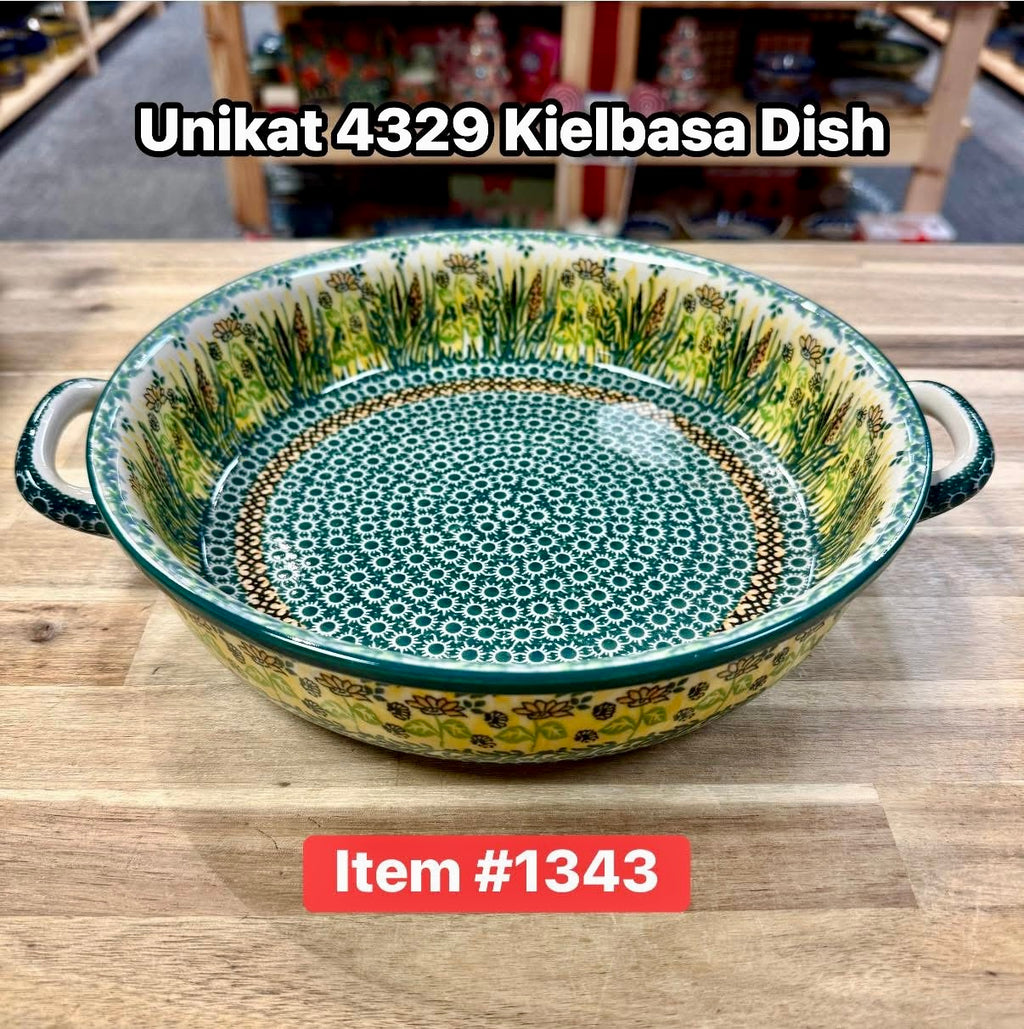 Polish Pottery Kielbasa Dish - Unikat 4329