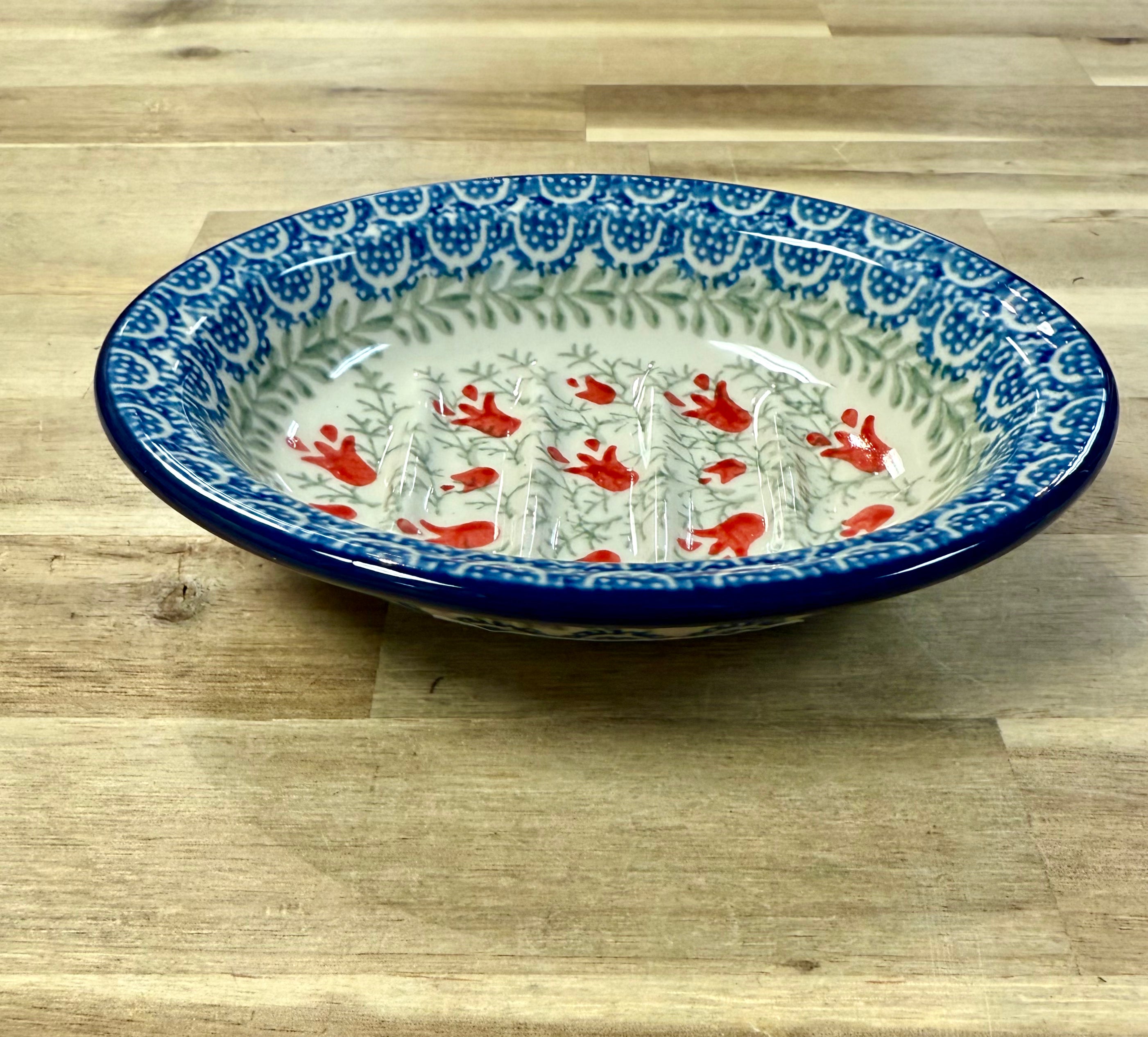 Polish Pottery Traditional(Red Tulips) Soap Dish