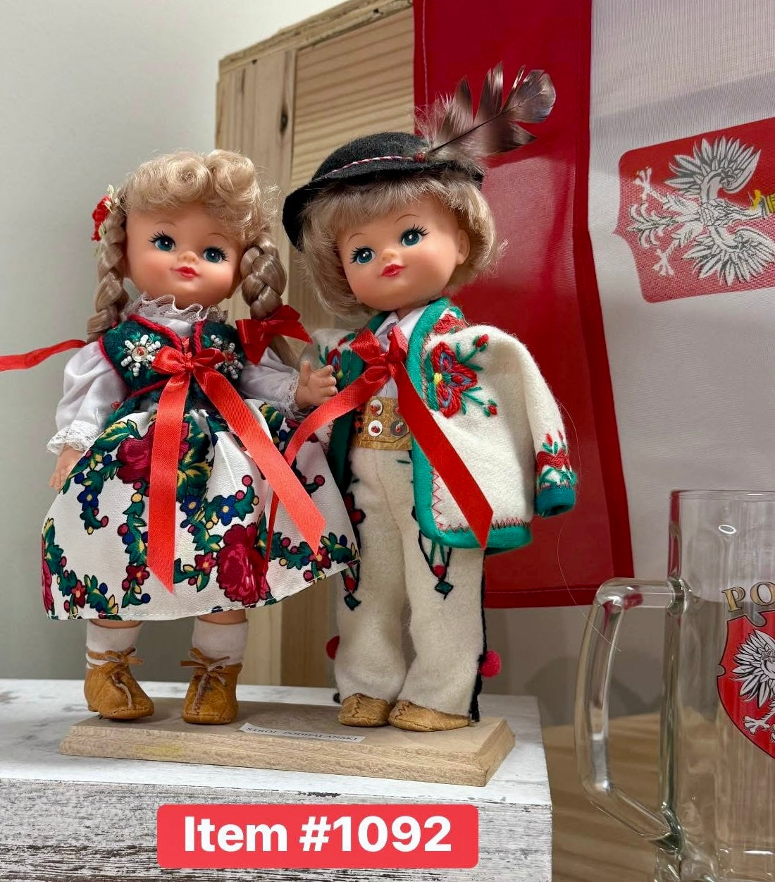 Polish Boy & Girl Dolls w/Hand Stitched Costumes
