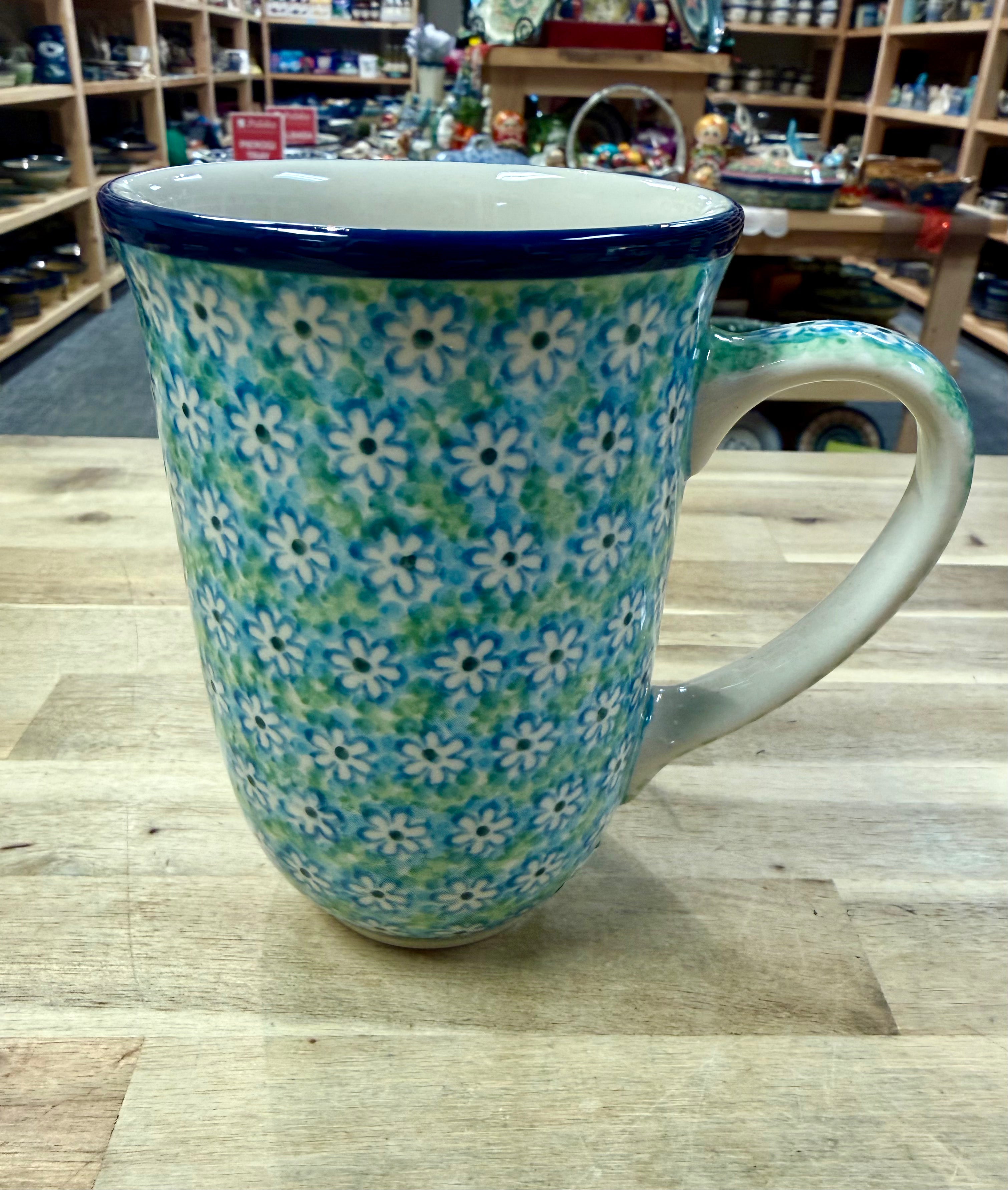 Polish Pottery Traditional(Fresh Flowers) Tall Mug