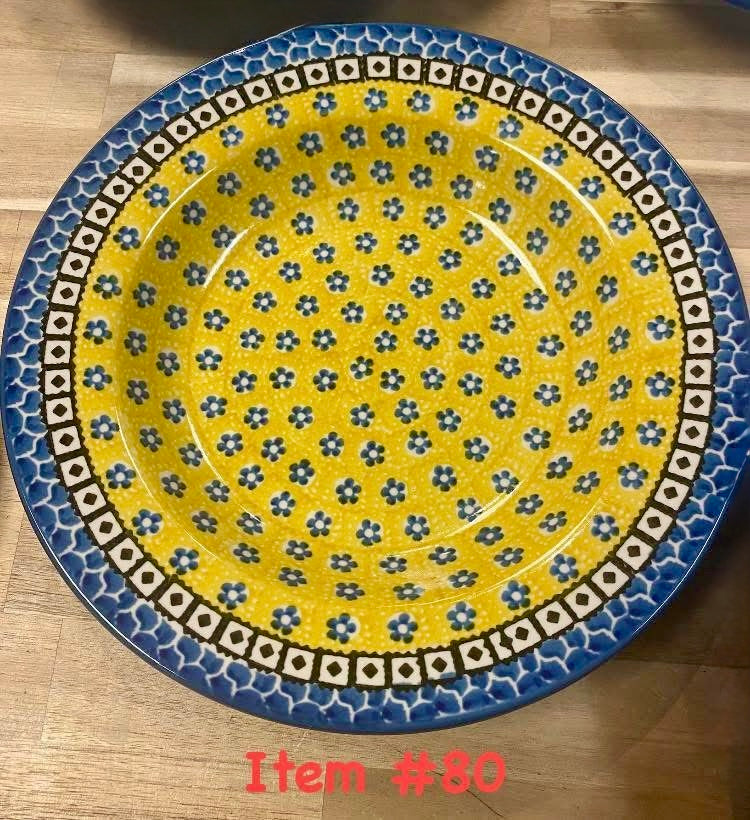 Polish Pottery Traditional(Yellow/Blue) Pasta Plate