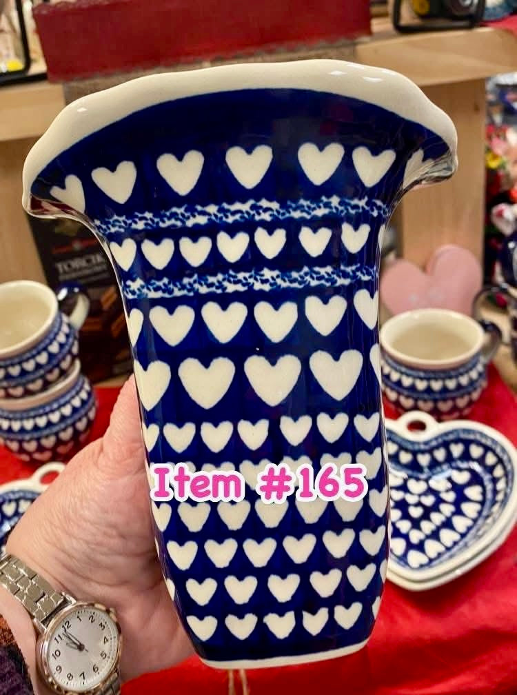 Polish Pottery Traditional Heart Vase