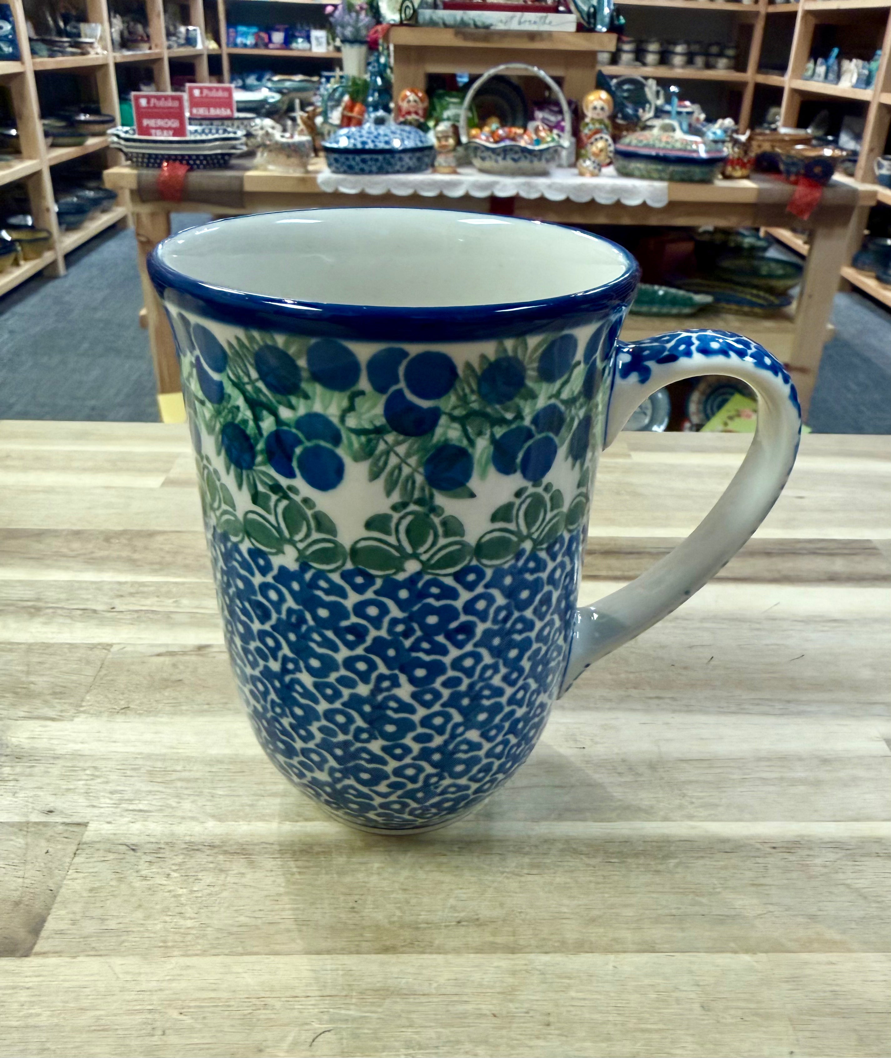Polish Pottery Traditional(Blueberries) Tall Mug