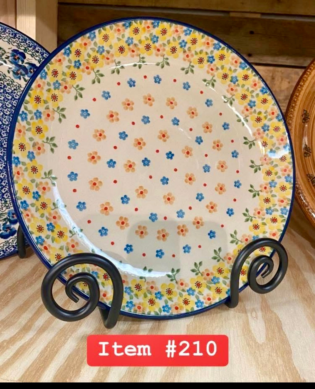 Polish Pottery Traditional (Yellow Flowers) Dinner Plate