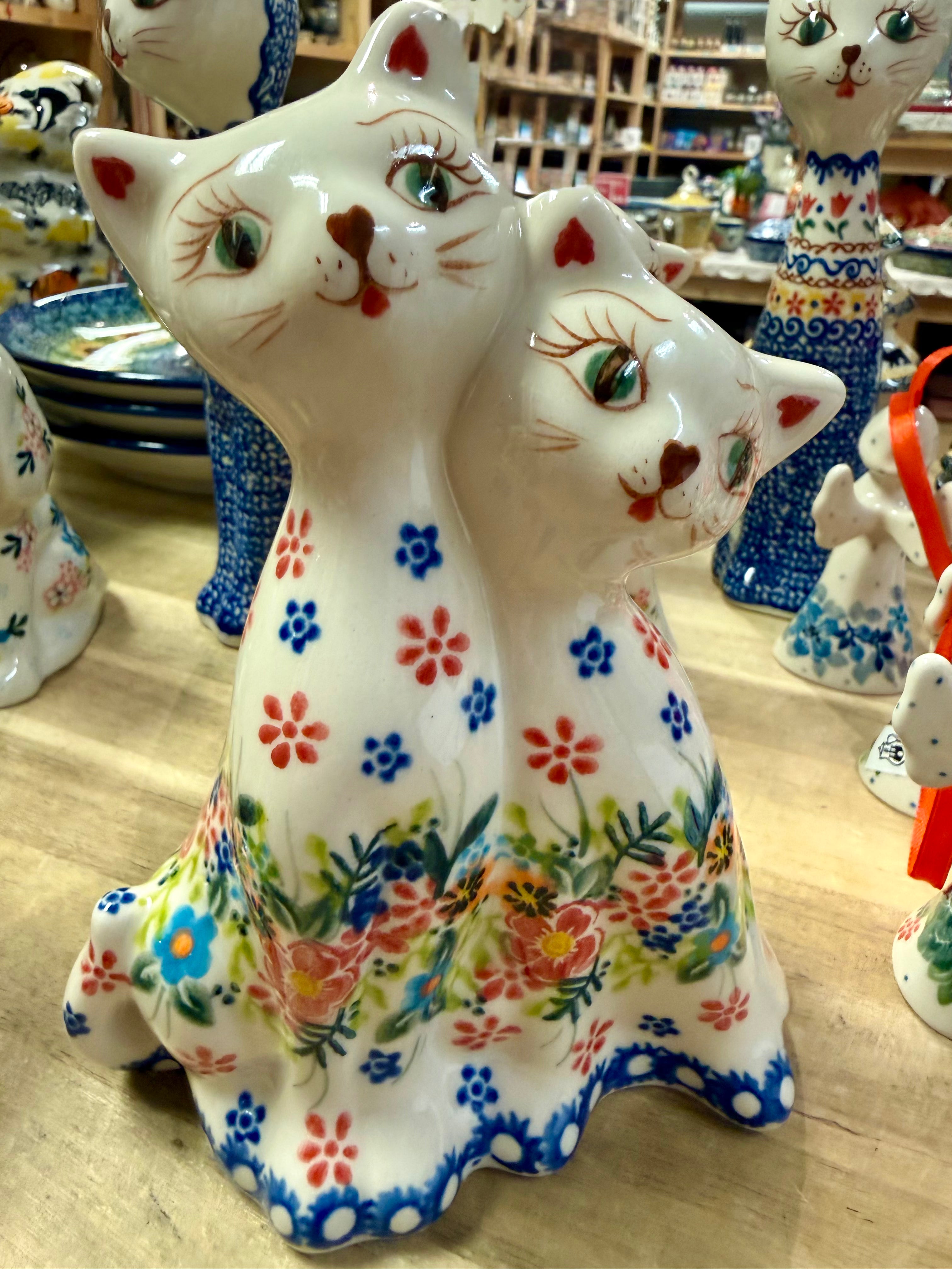 Polish Pottery Hugging Cats - Unikat Vena