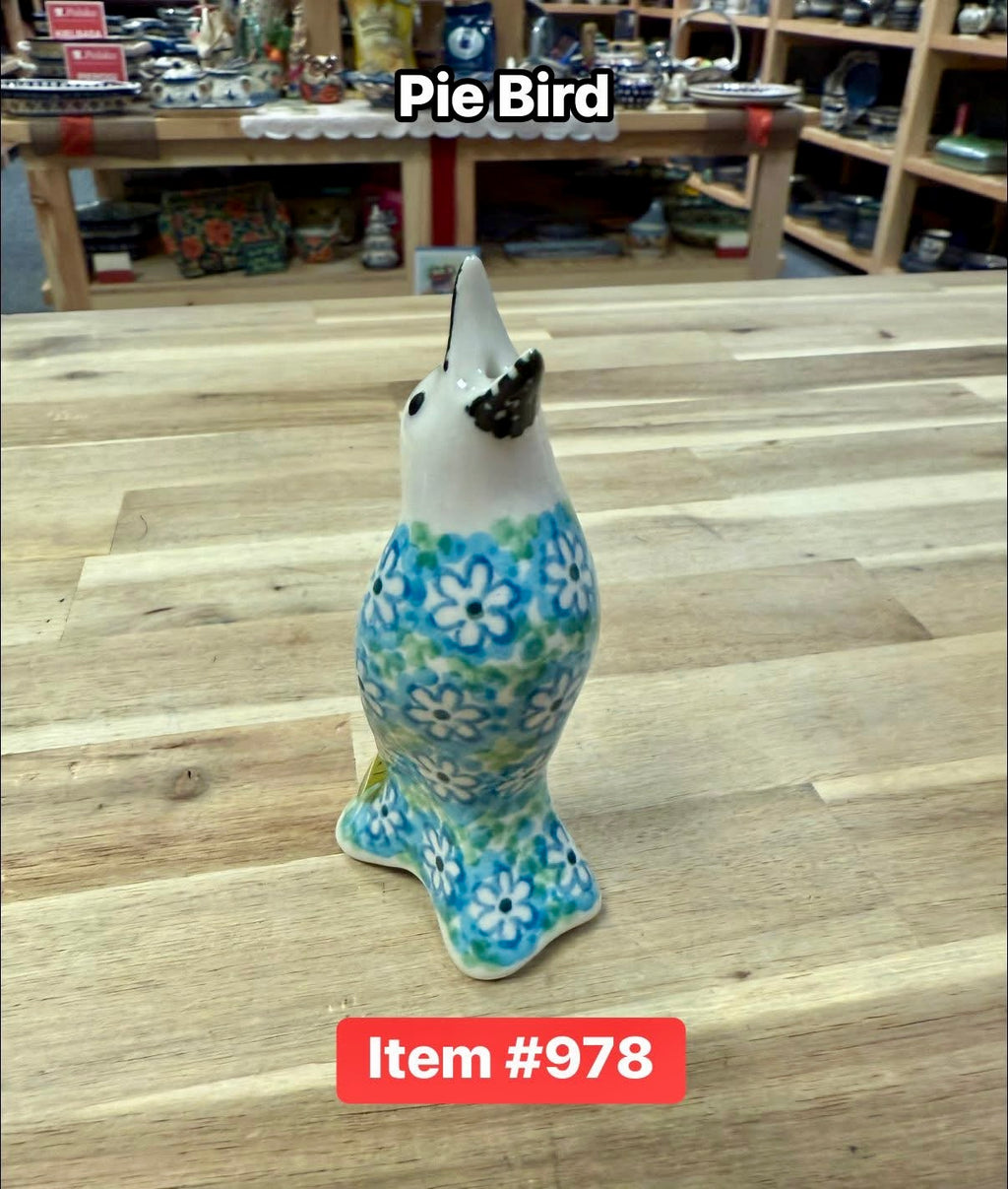 Polish Pottery Traditional(Fresh Flowers) Pie Bird