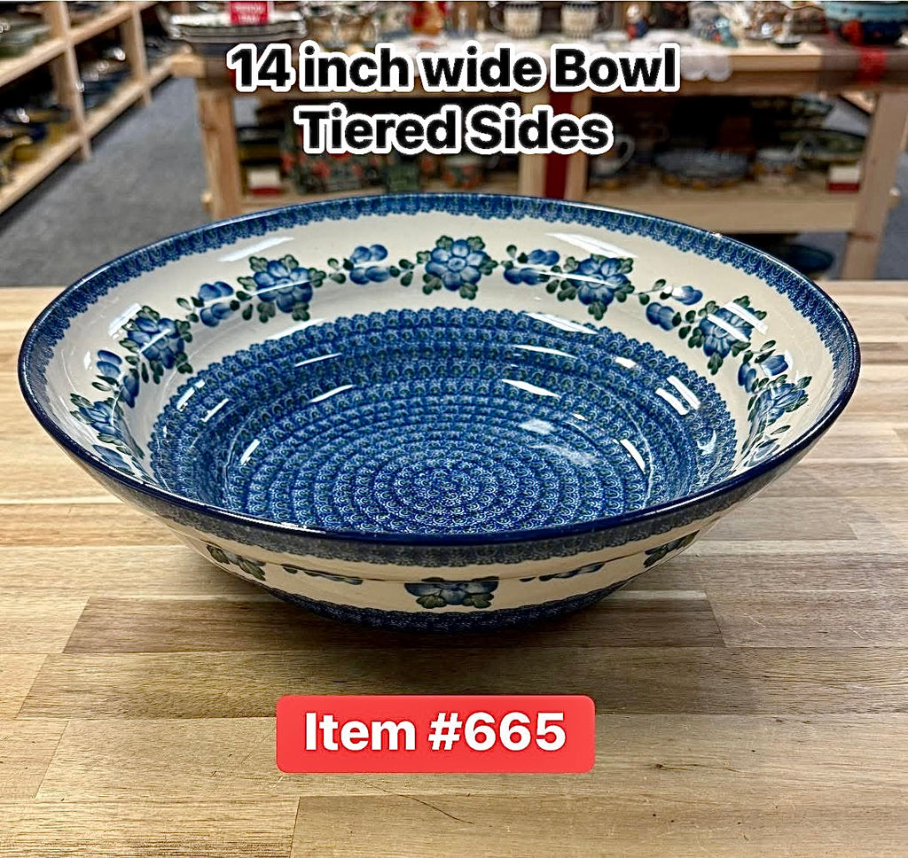Polish Pottery Traditional Jumbo Tiered Bowl