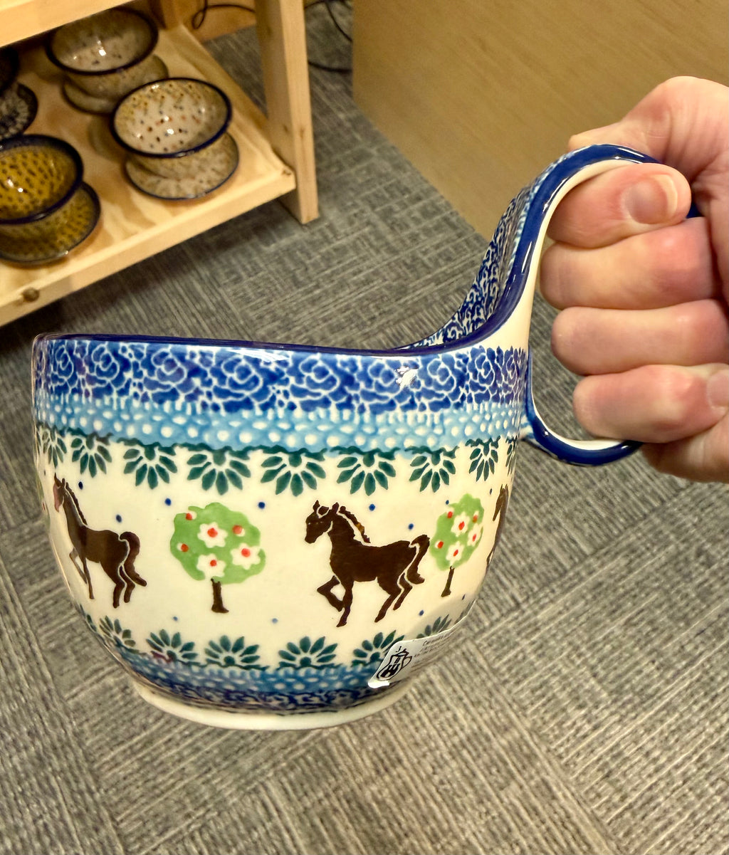 Polish Pottery Traditional(Horse) Soup Mug