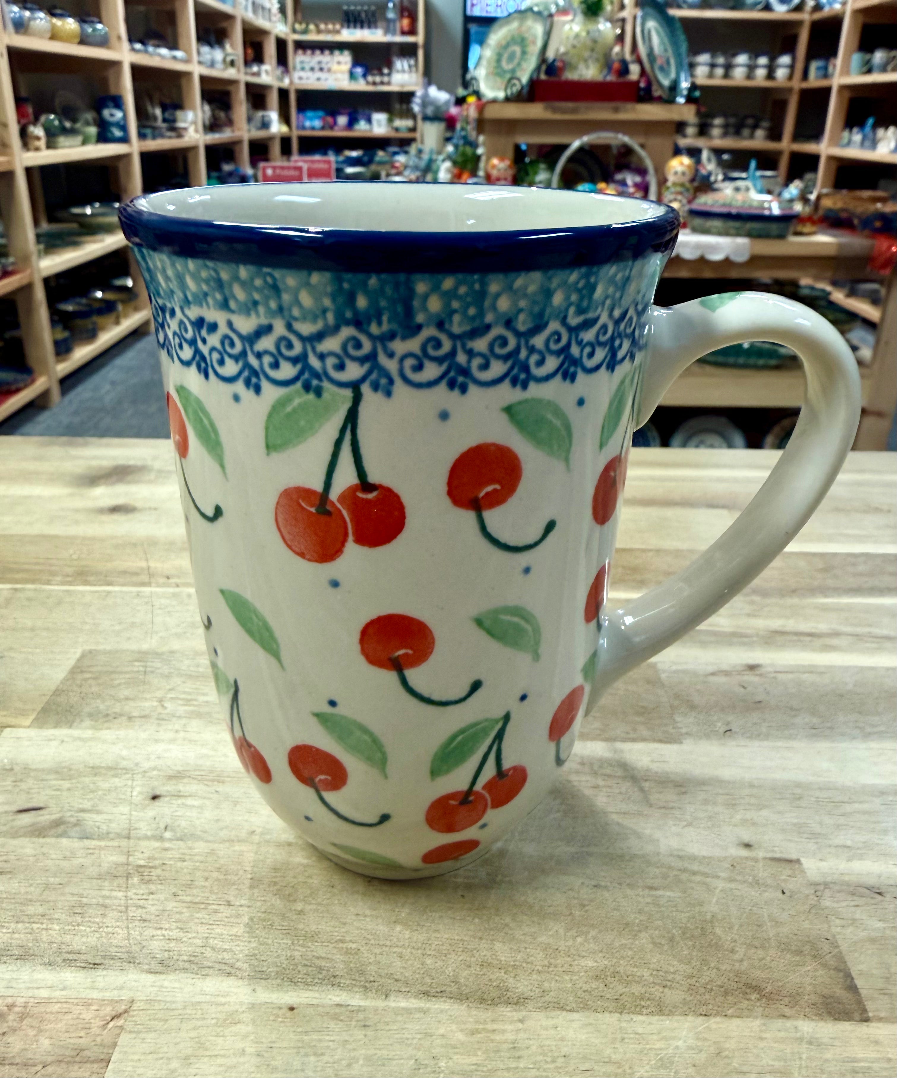 Polish Pottery Traditional(Cherries) Tall Mug