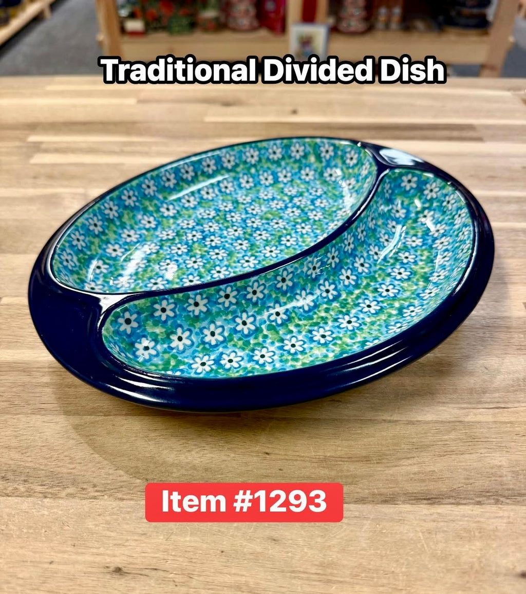 Polish Pottery Traditional(Fresh Flowers) Divided Dish