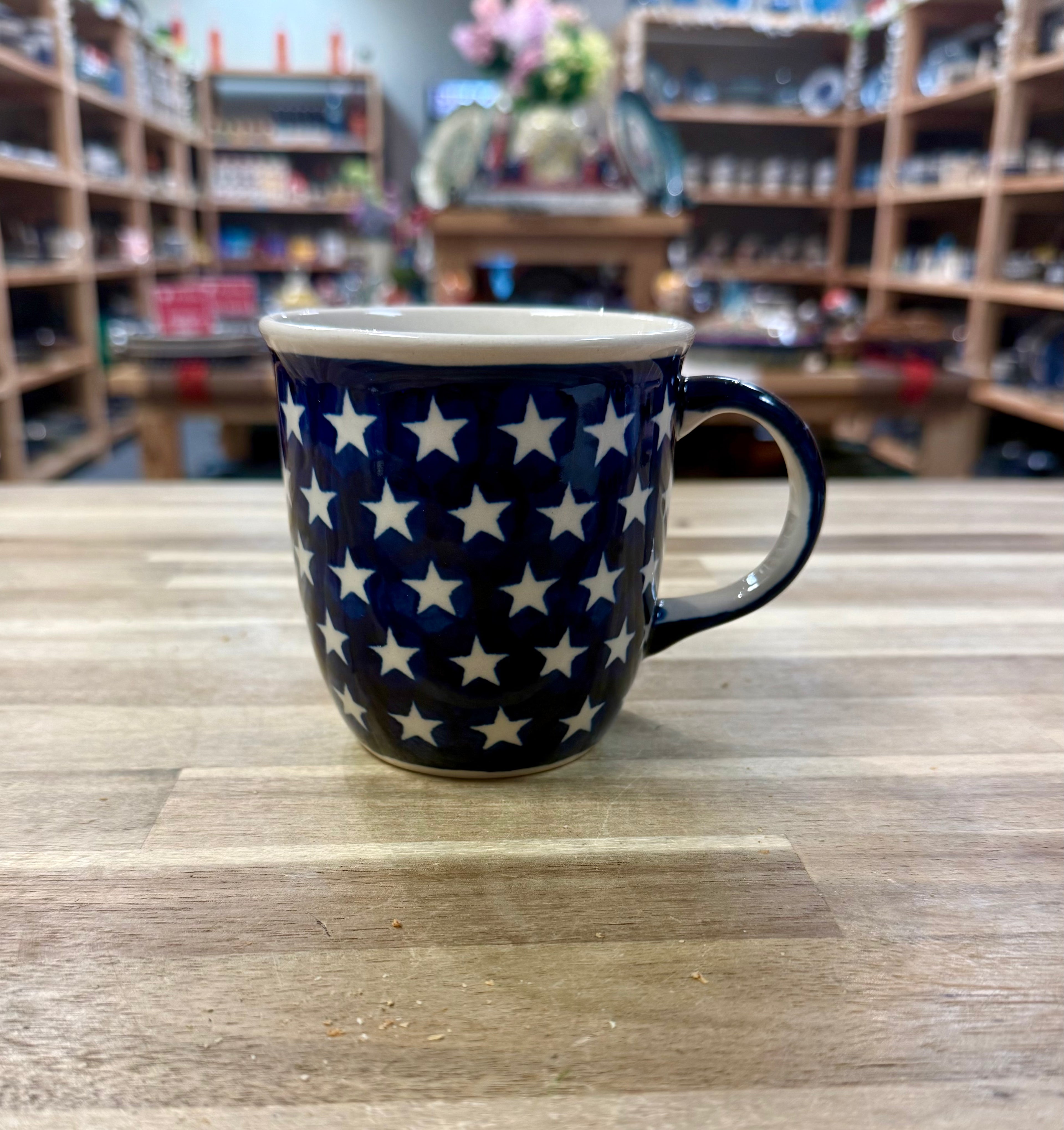 Polish Pottery Zaklady Mug - Traditional Stars