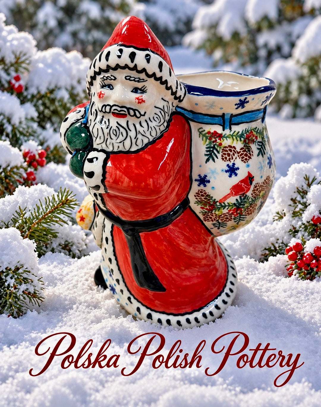 Polish Pottery Vena Unikat Santa