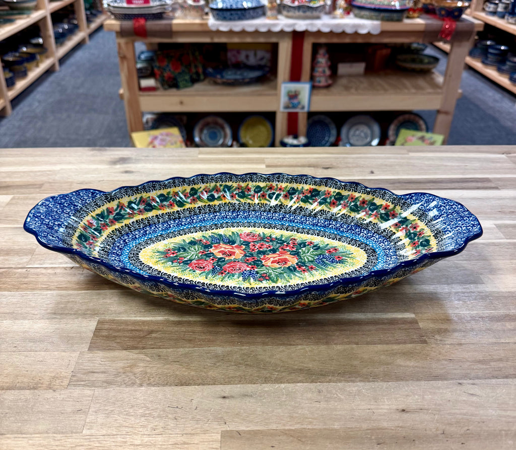 Polish Pottery Unikat 4775 Sculpted Serving Dish