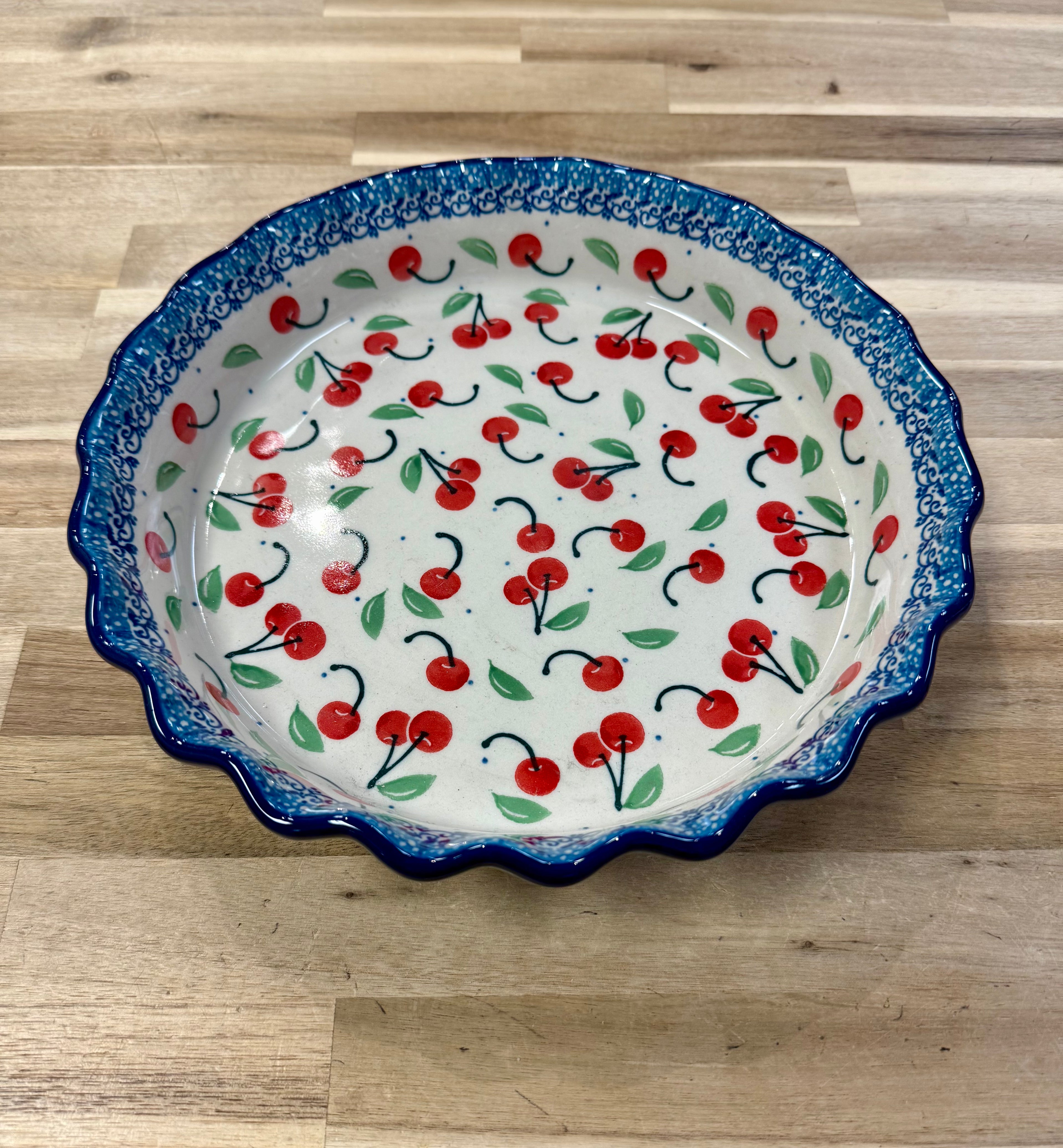 Polish Pottery Traditional(Cherries) Pie Plate
