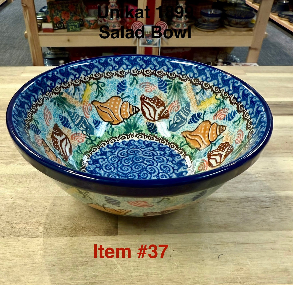 Polish Pottery Unikat 1899(Seashells) Soup/Salad Bowl