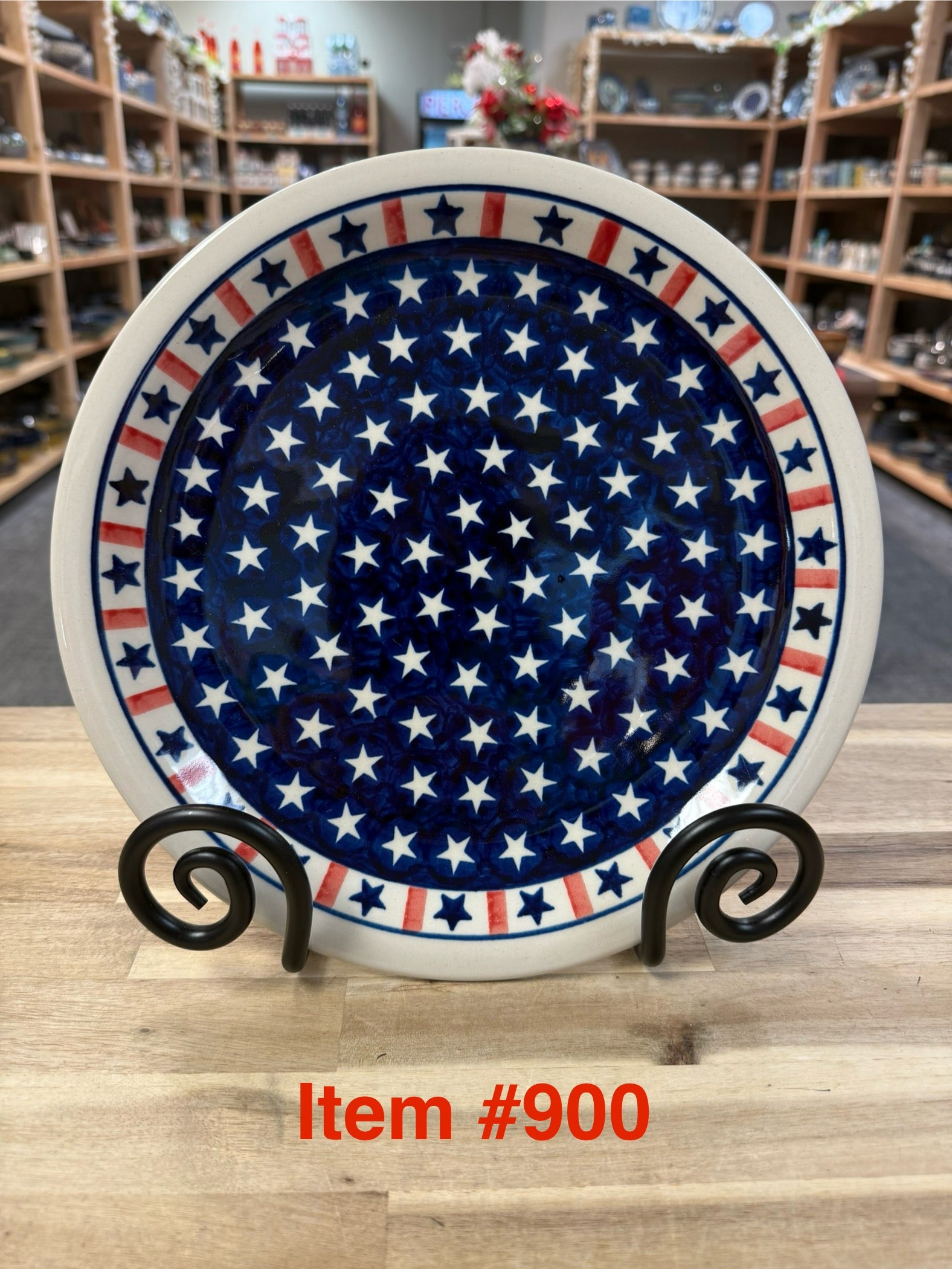 Polish Pottery Stars& Stripes Dinner Plate