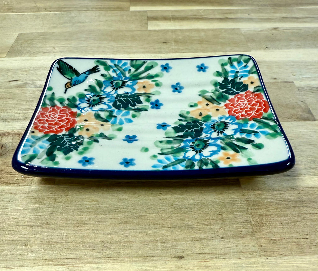 Polish pottery Unikat 3271(Hummingbird) Soap Dish