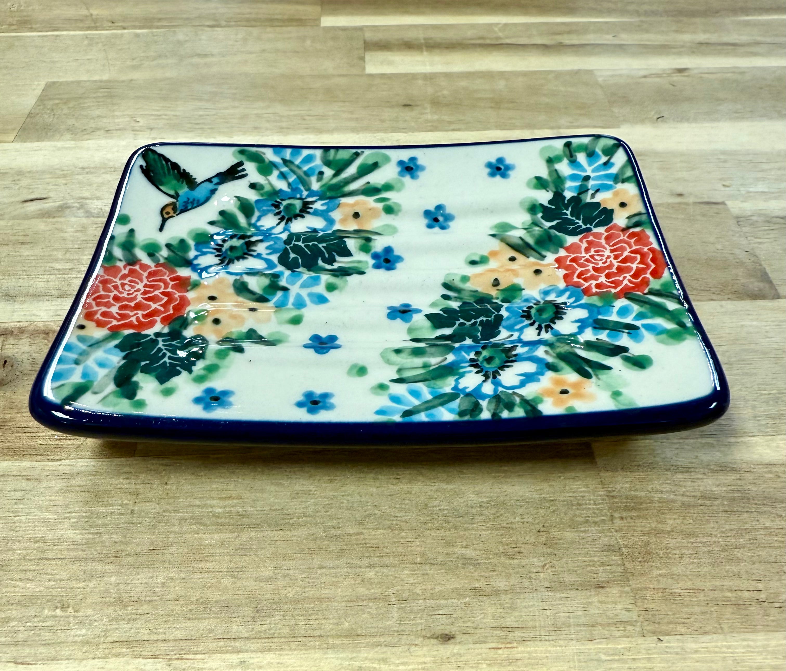 Polish pottery Unikat 3271(Hummingbird) Soap Dish
